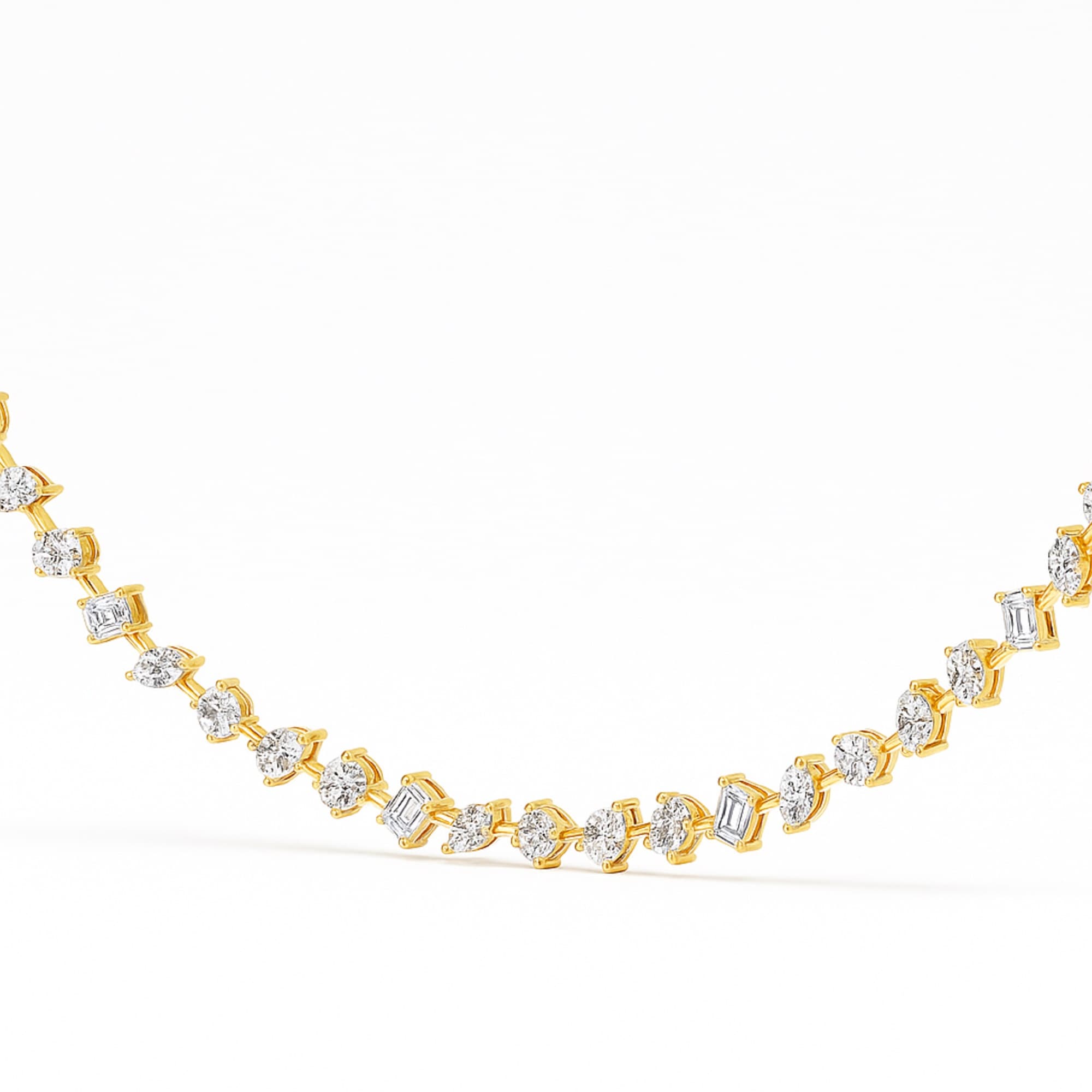 LGD Multi-Shape Necklace (7 ct. tw.), On hand view in yellow gold