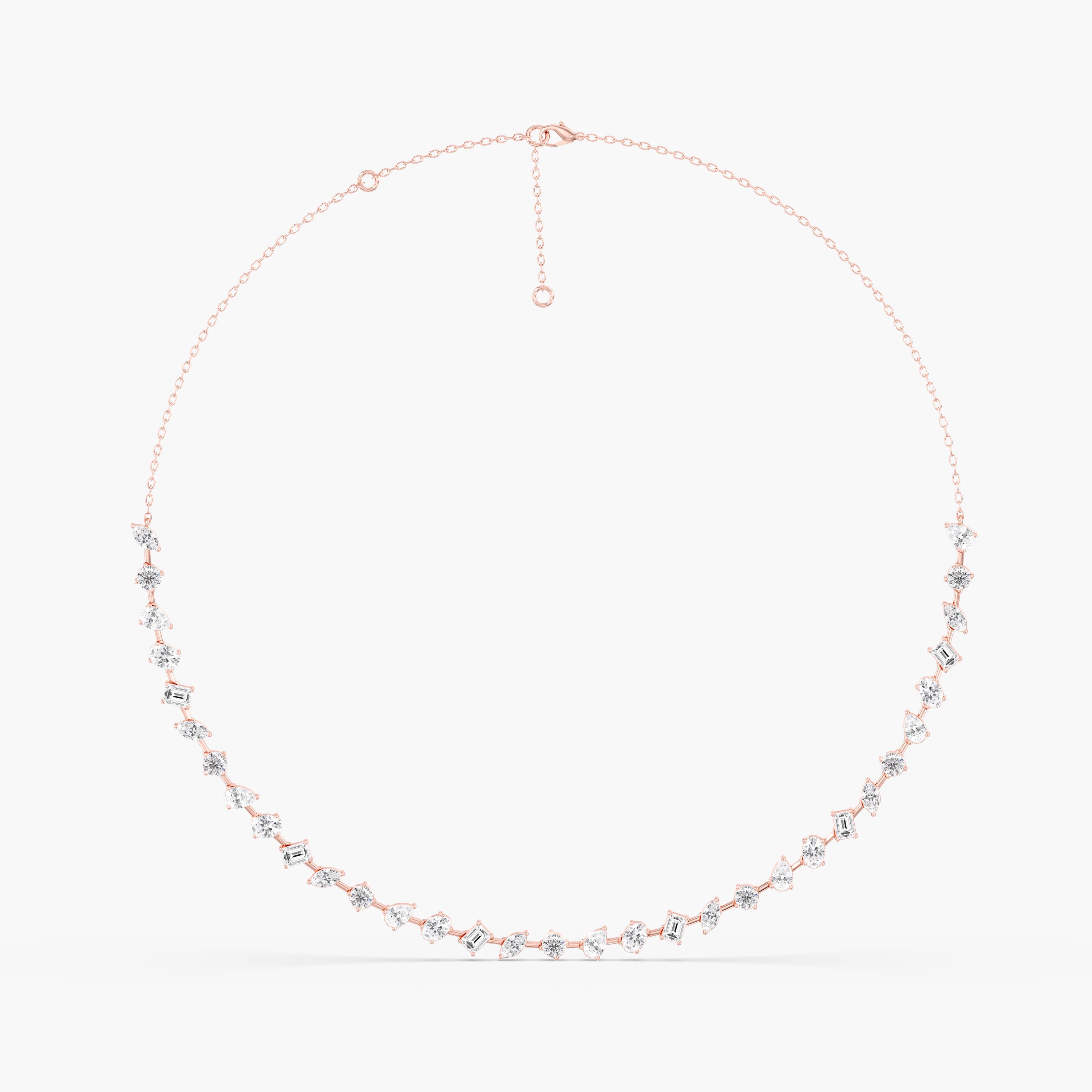 LGD Multi-Shape Necklace (7 ct. tw.), Side view in rose gold