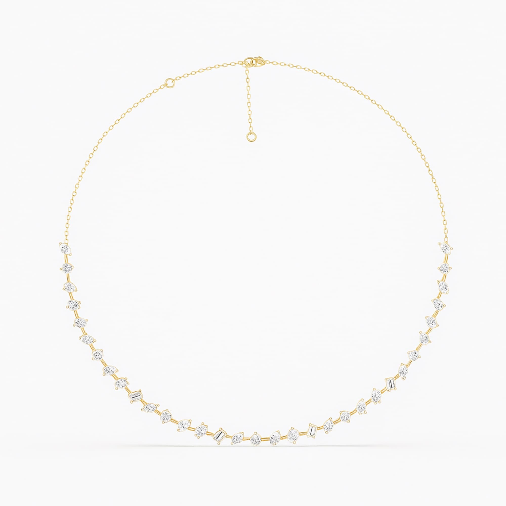 LGD Multi-Shape Necklace (7 ct. tw.), Top view in yellow gold