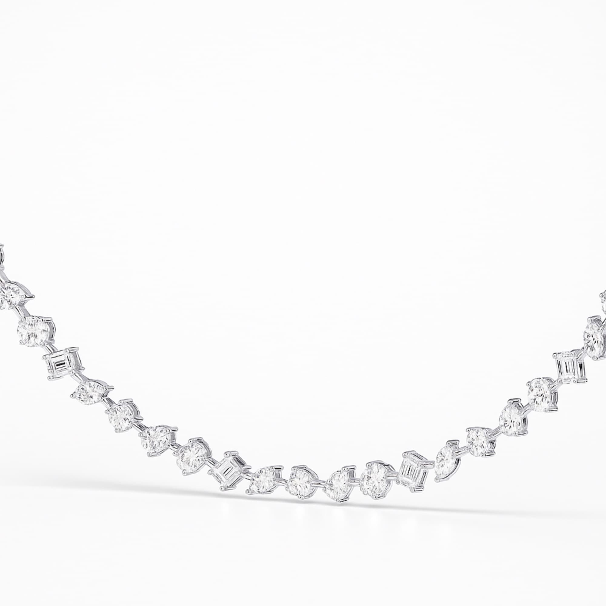 LGD Multi-Shape Necklace (7 ct. tw.), Top view in white gold or platinum