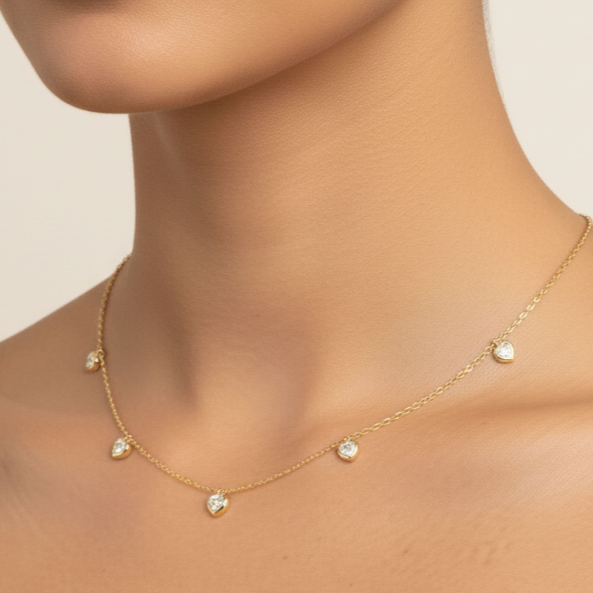 LGD Stationary Heart Necklace (1.15 ct. tw.), Front view in yellow gold