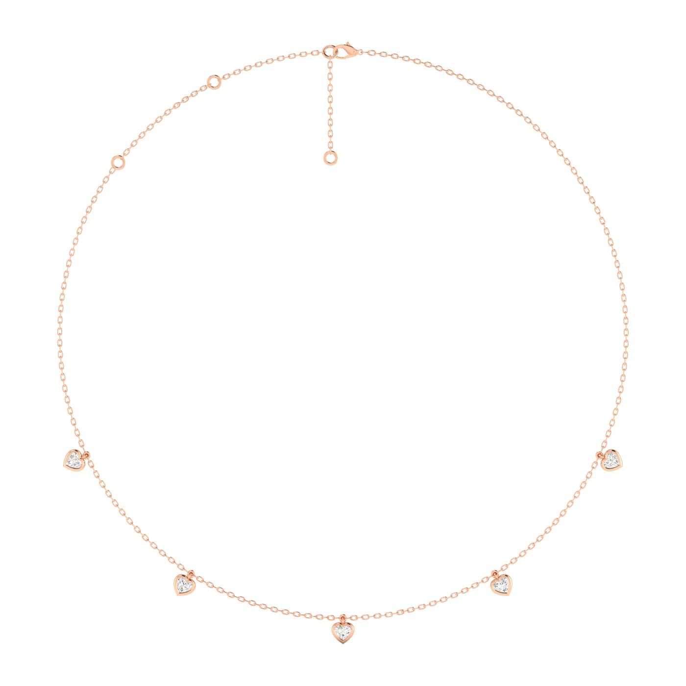 LGD Stationary Heart Necklace (1.15 ct. tw.), Side view in rose gold