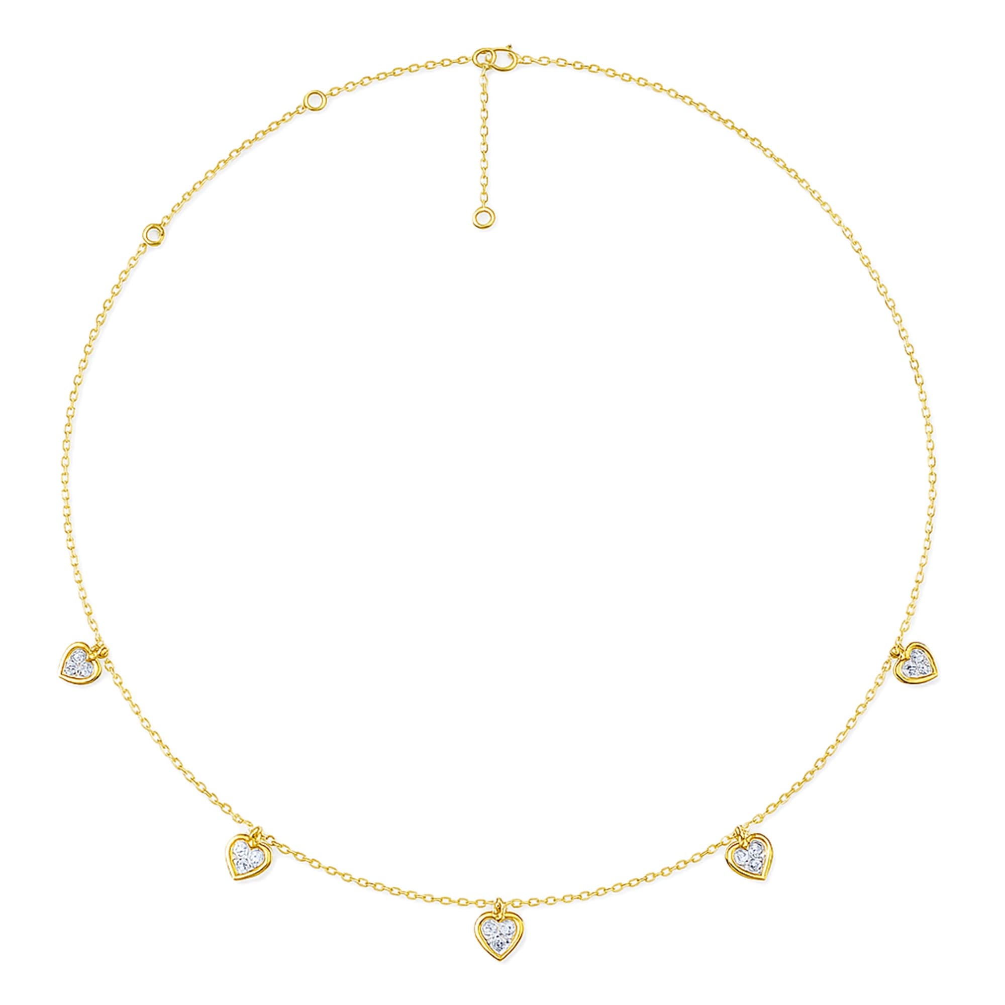 LGD Stationary Heart Necklace (1.15 ct. tw.), Top view in yellow gold