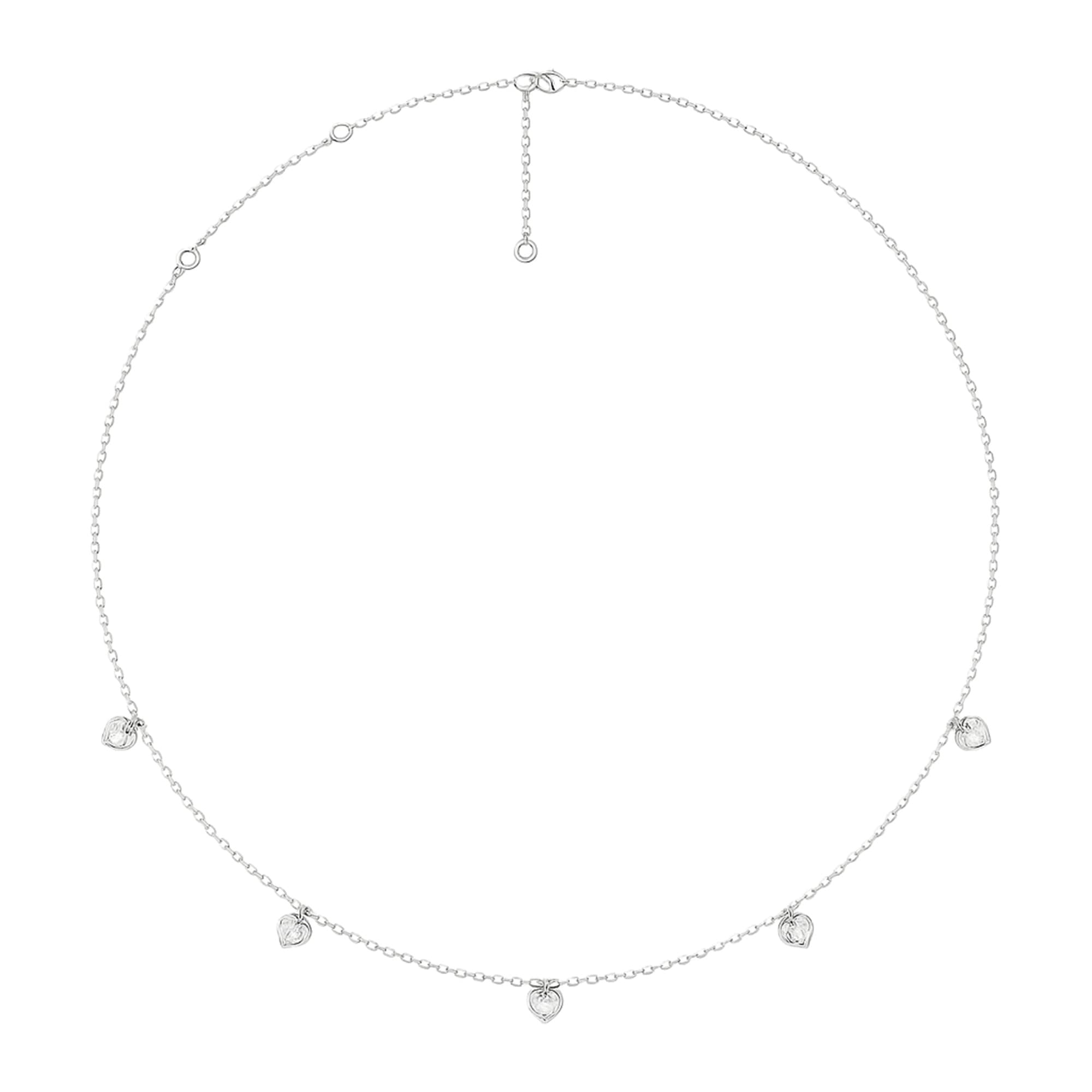 LGD Stationary Heart Necklace (1.15 ct. tw.), Top view in white gold or platinum