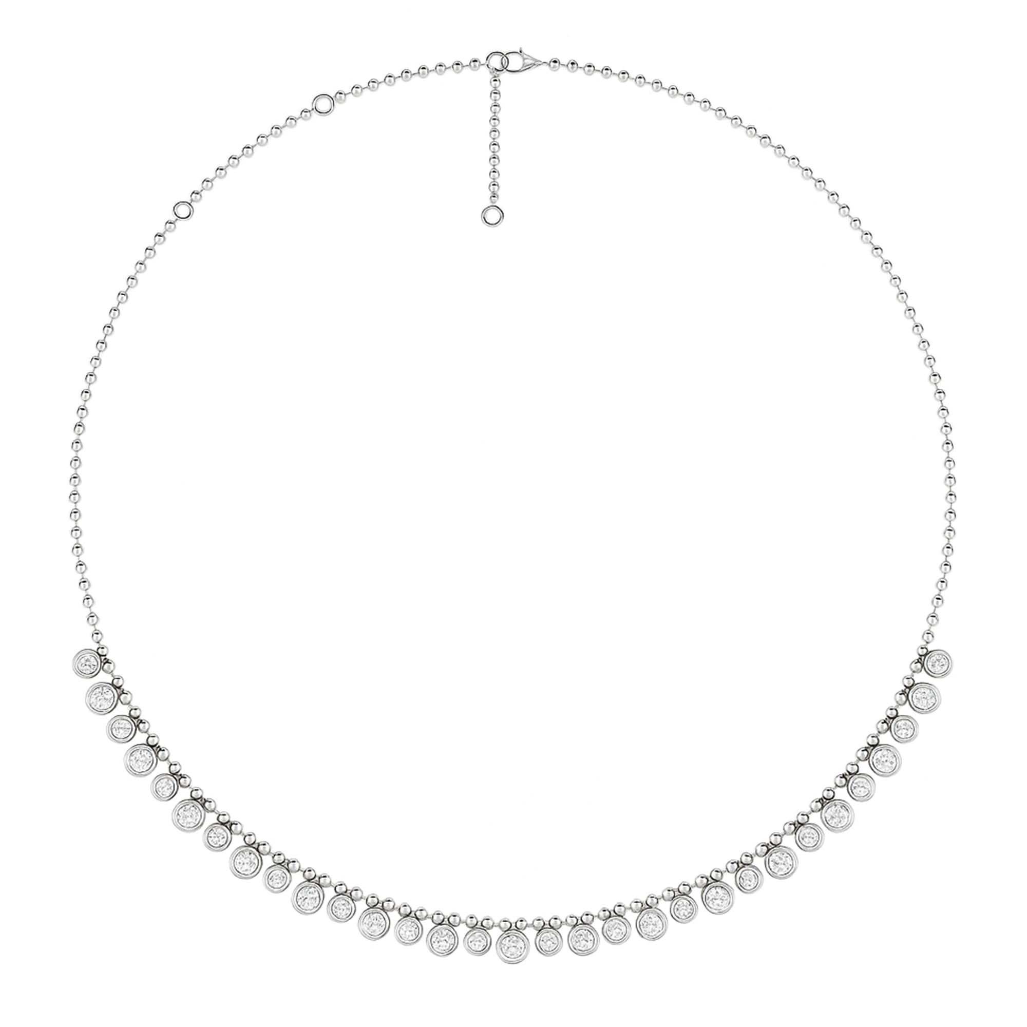 LGD Round Stationary Necklace (5.15 ct. tw.), Top view in white gold or platinum