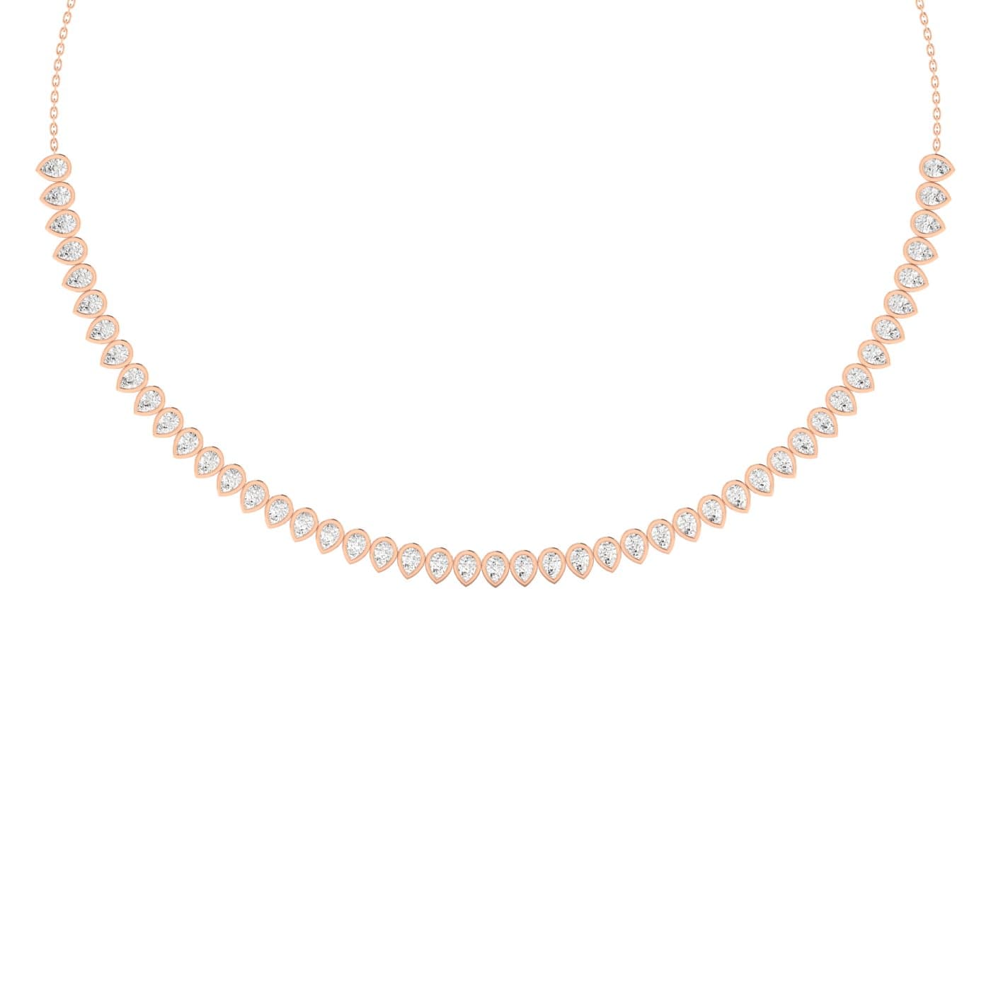 LGD Pear Stationary Necklace (7 ct. tw.), Front view in rose gold