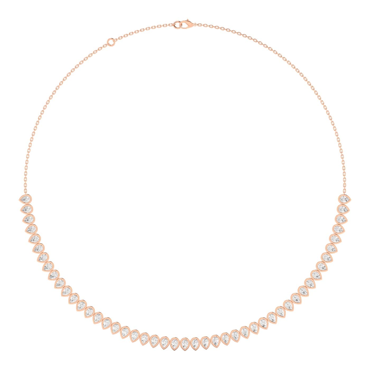 LGD Pear Stationary Necklace (7 ct. tw.), Side view in rose gold