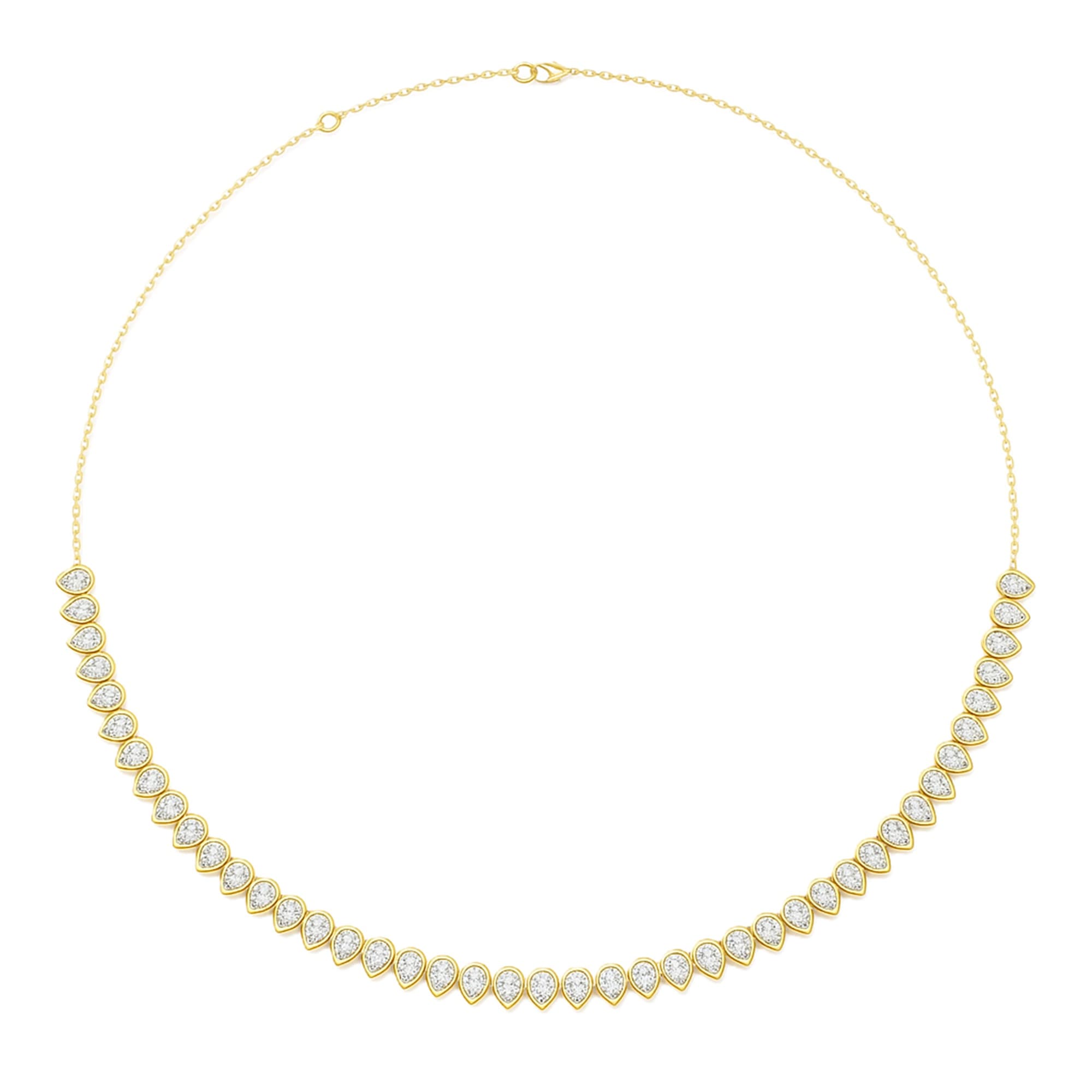 LGD Pear Stationary Necklace (7 ct. tw.), Top view in yellow gold