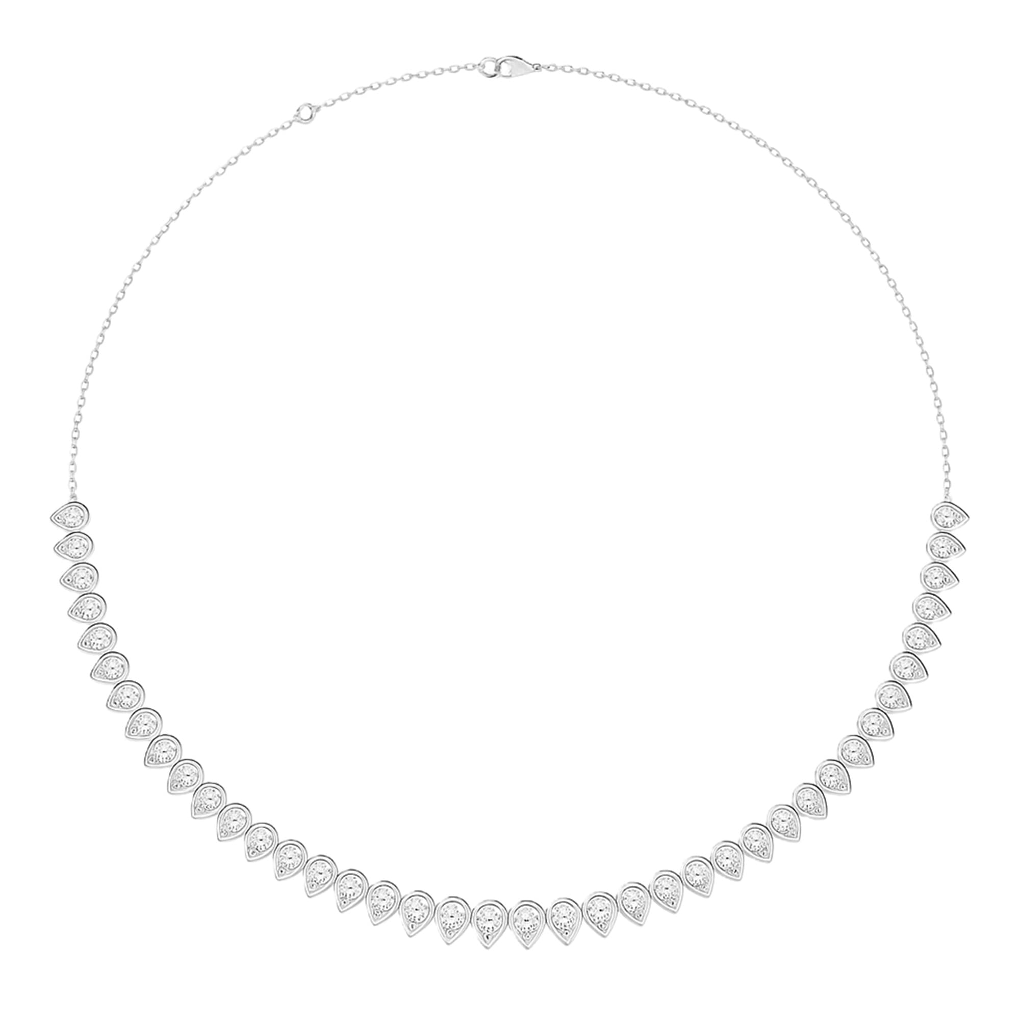 LGD Pear Stationary Necklace (7 ct. tw.), Top view in white gold or platinum