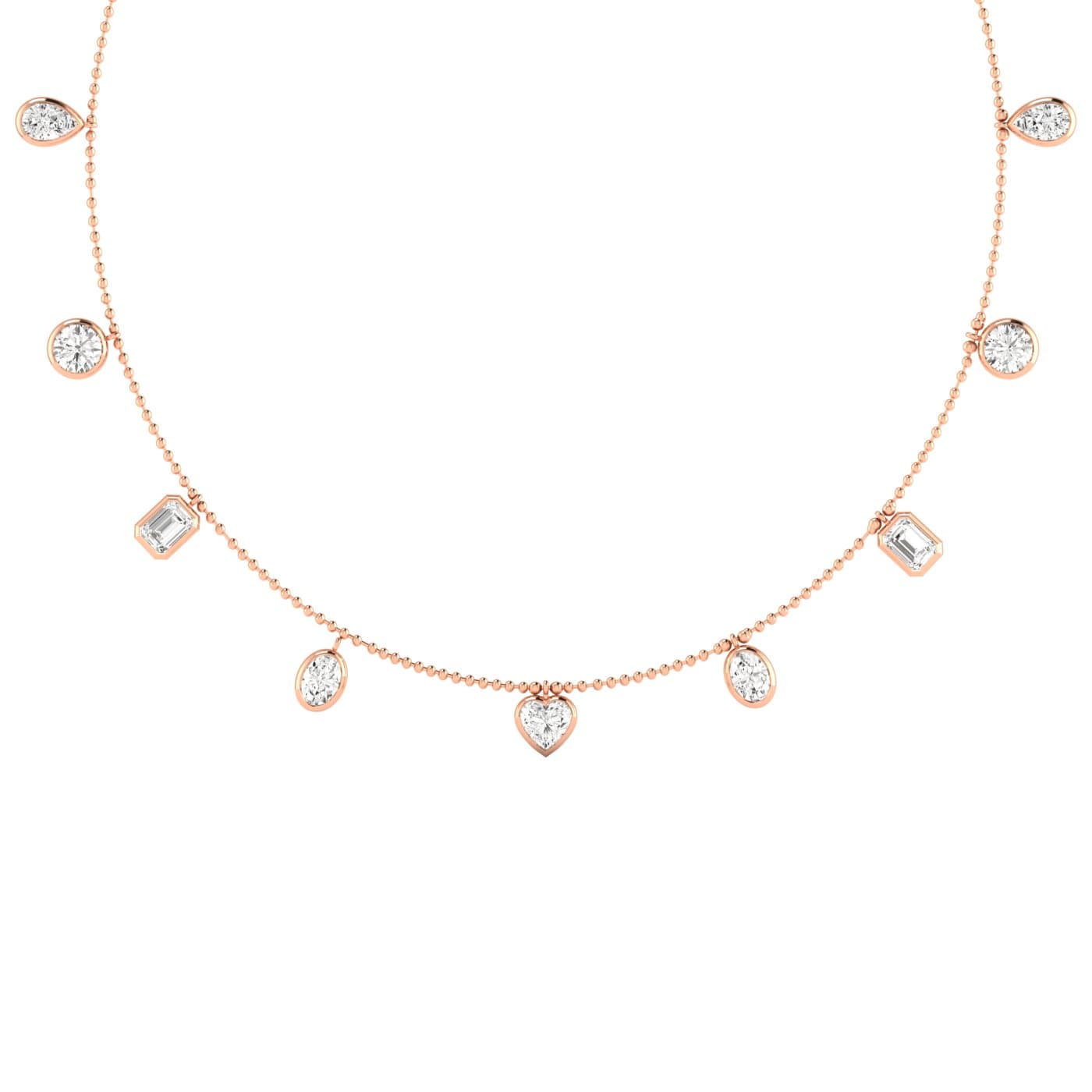 LGD Multi-Shape Stationary Necklace (8 ct. tw.), Front view in rose gold