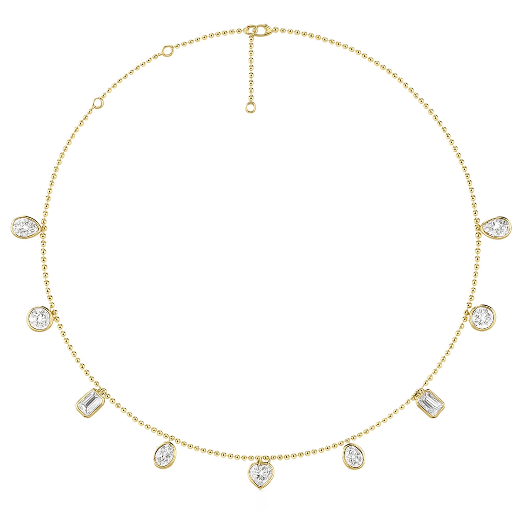 LGD Multi-Shape Stationary Necklace (8 ct. tw.), On hand view in yellow gold