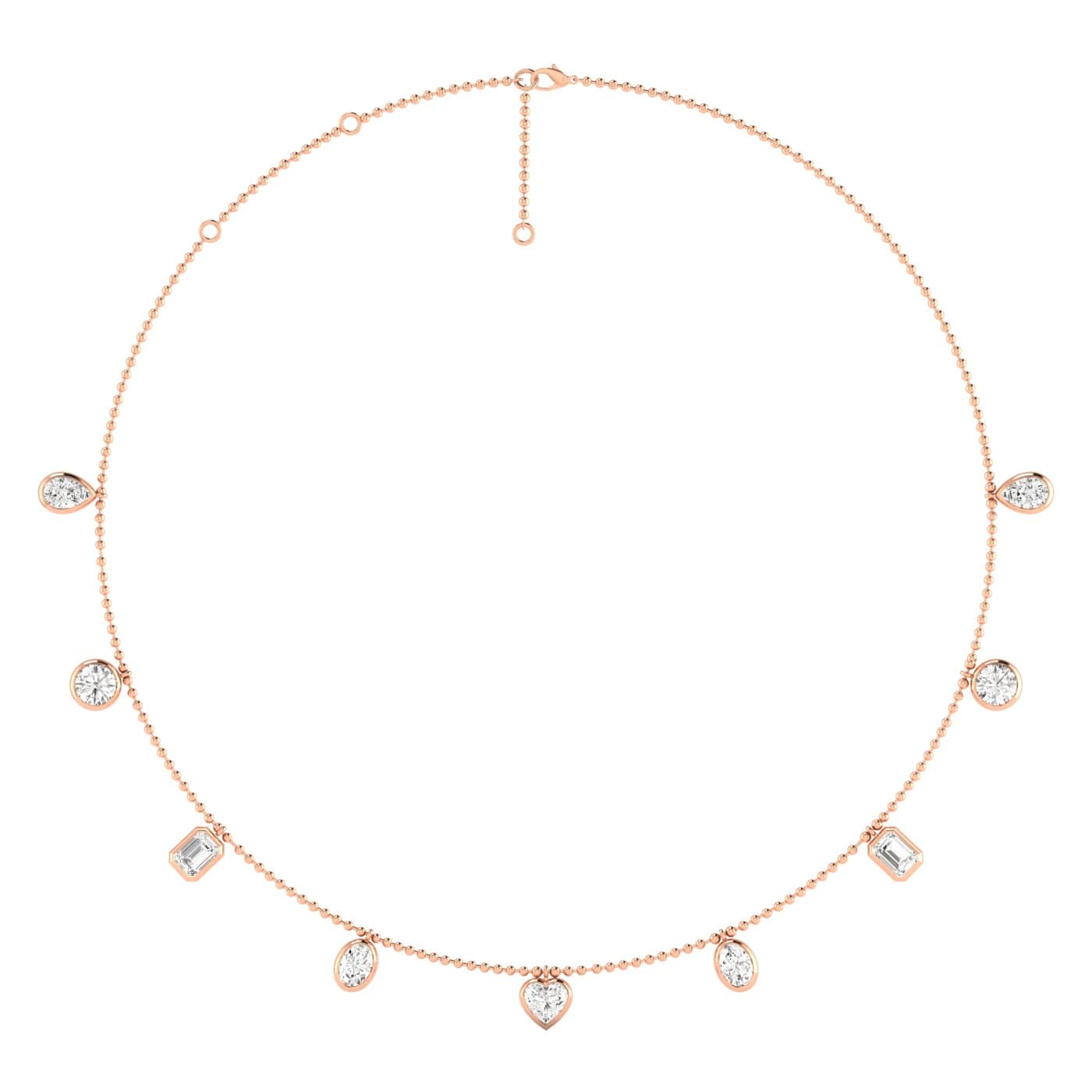 LGD Multi-Shape Stationary Necklace (8 ct. tw.), Side view in rose gold