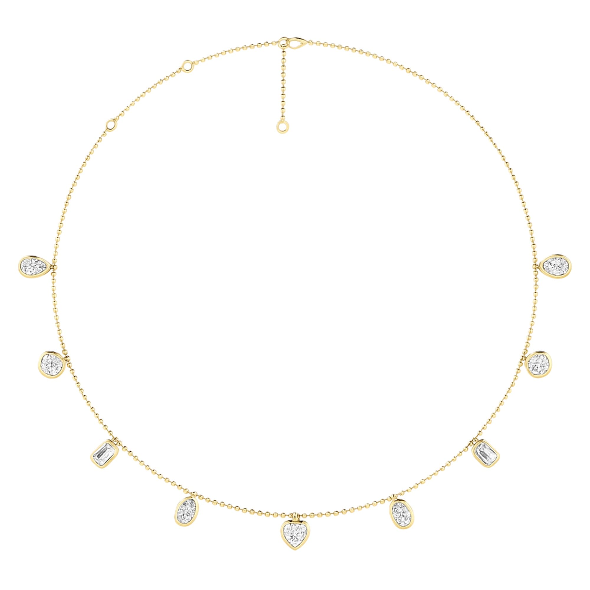 LGD Multi-Shape Stationary Necklace (8 ct. tw.), Top view in yellow gold