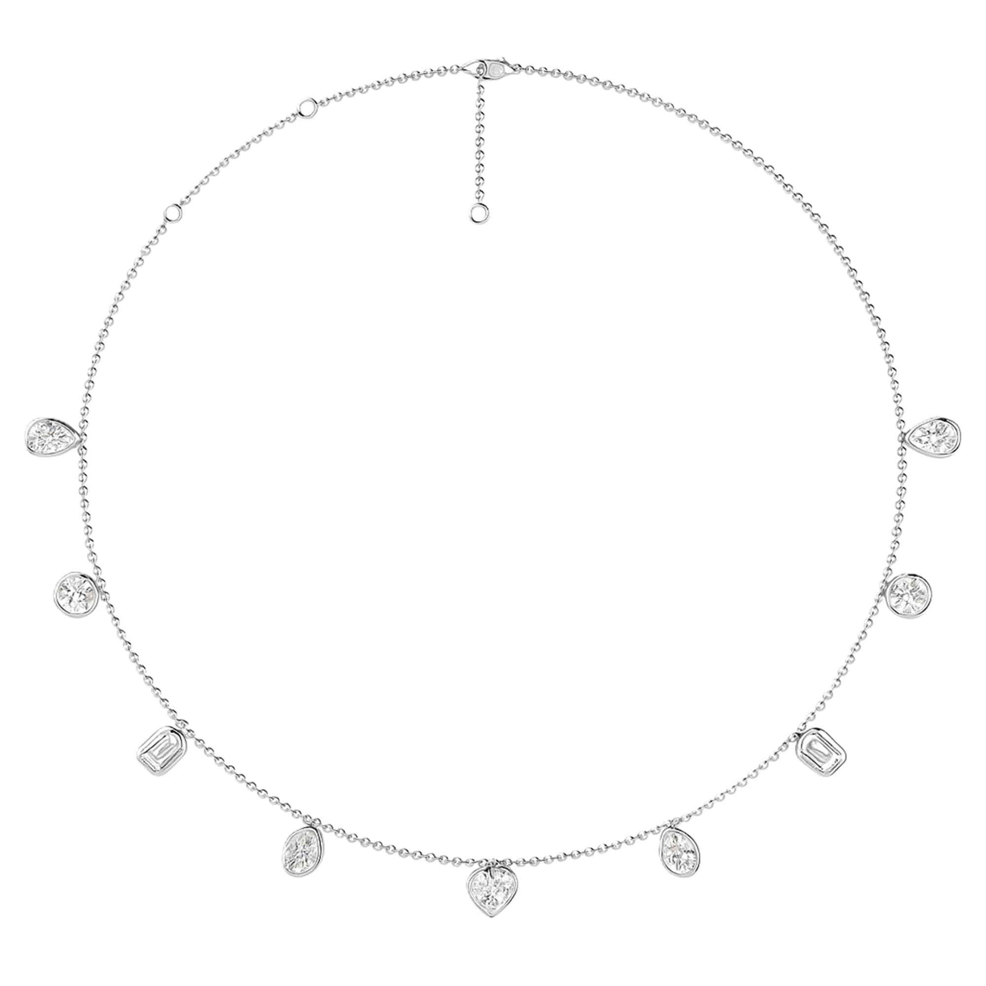 LGD Multi-Shape Stationary Necklace (8 ct. tw.), Top view in white gold or platinum