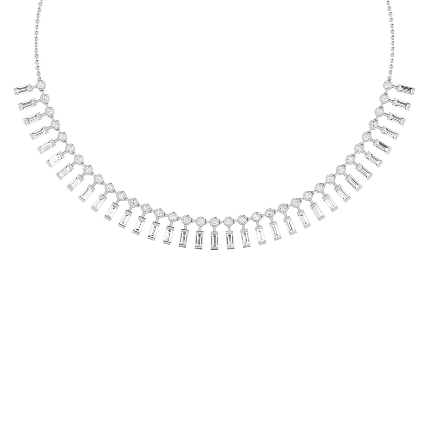 LGD Round & Baguette Necklace — View 1