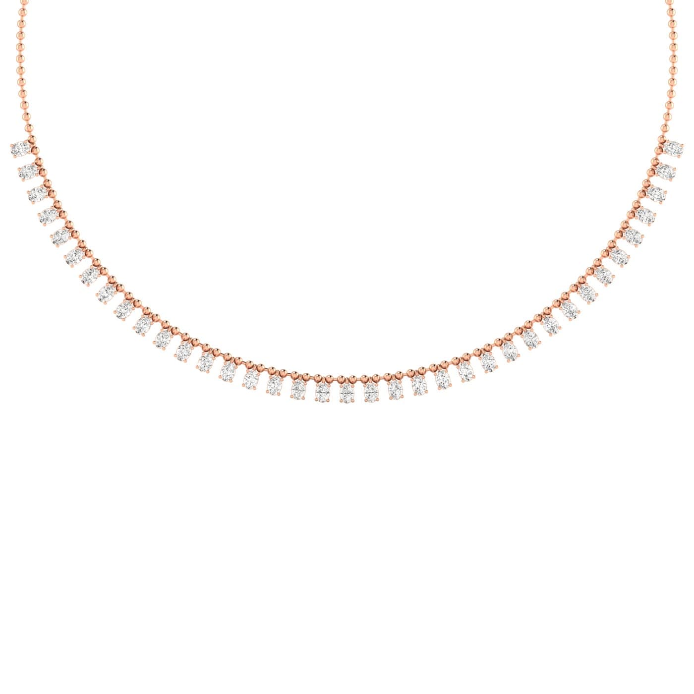 LGD Oval Stationary Necklace (6 1/4 ct. tw.), Front view in rose gold