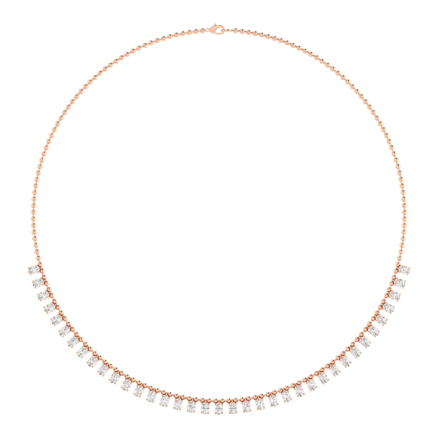LGD Oval Stationary Necklace (6 1/4 ct. tw.), Side view in rose gold