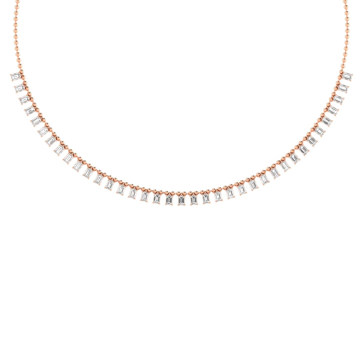 LGD Emerald Cut Necklace (8 ct. tw.), Front view in rose gold