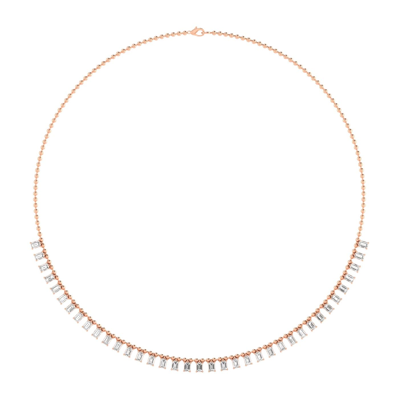 LGD Emerald Cut Necklace (8 ct. tw.), Side view in rose gold