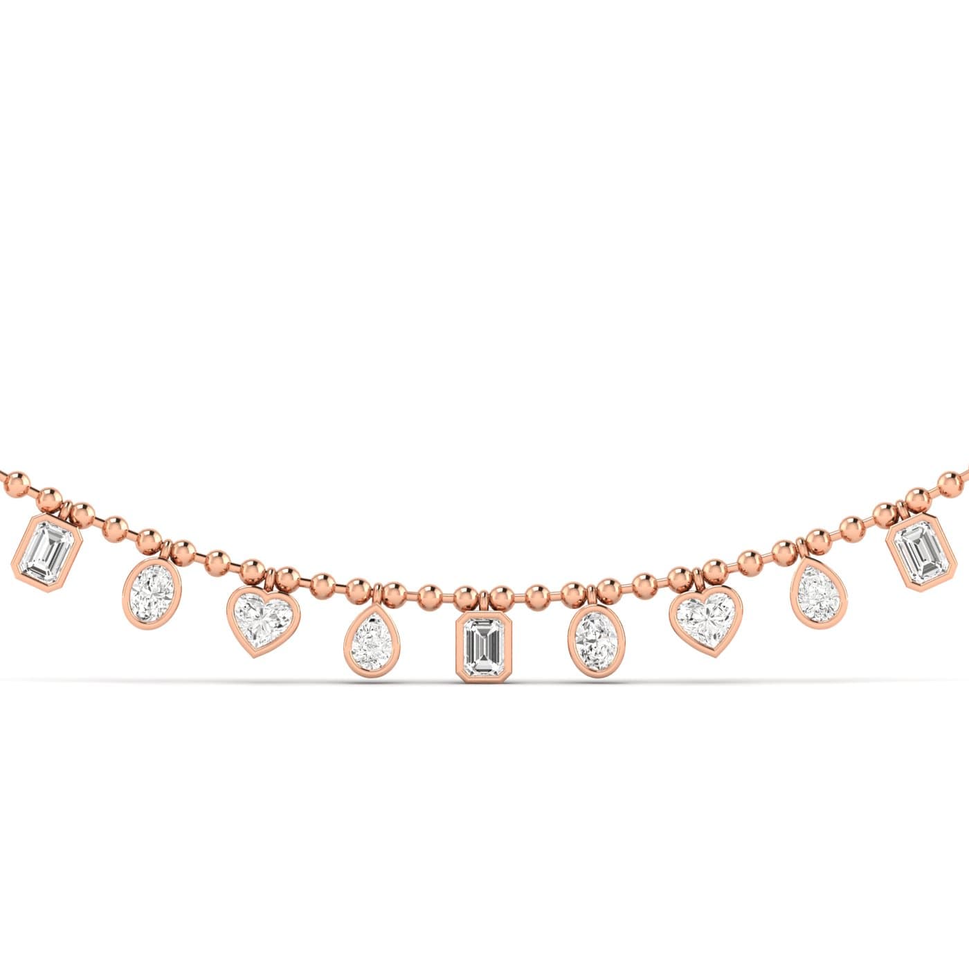 LGD Multi-Shape Necklace (5 ct. tw.), Front view in rose gold
