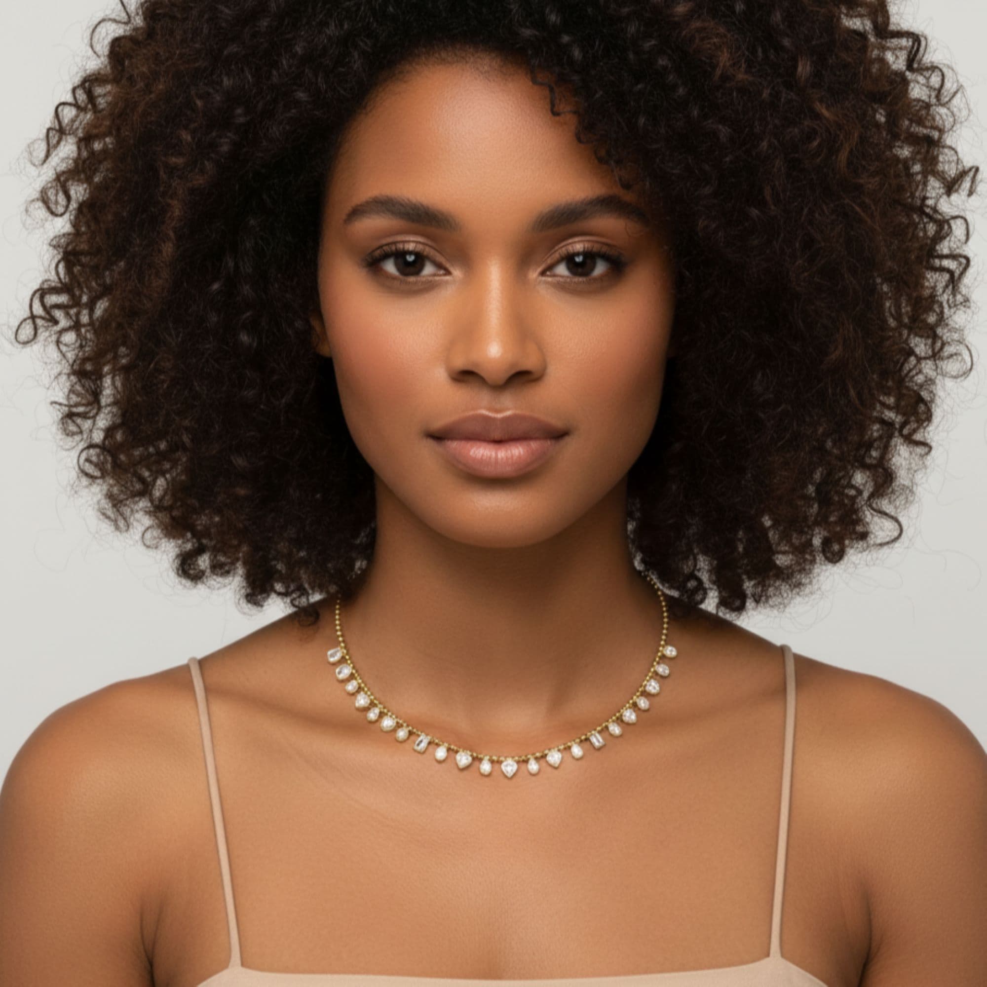 LGD Multi-Shape Necklace (5 ct. tw.), Angle view in yellow gold