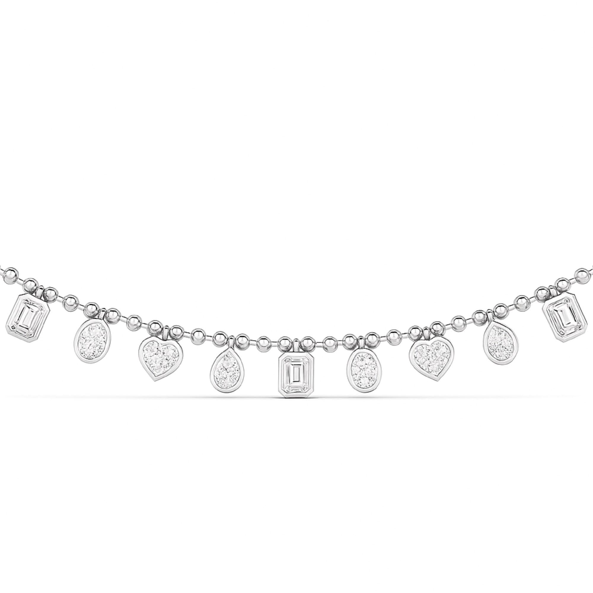 LGD Multi-Shape Necklace (5 ct. tw.), On hand view in white gold or platinum