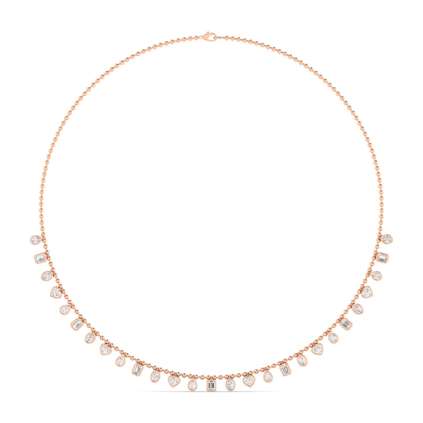 LGD Multi-Shape Necklace (5 ct. tw.), Side view in rose gold