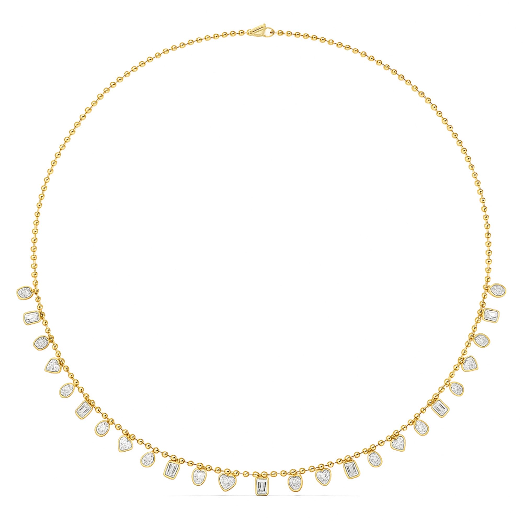 LGD Multi-Shape Necklace (5 ct. tw.), Top view in yellow gold
