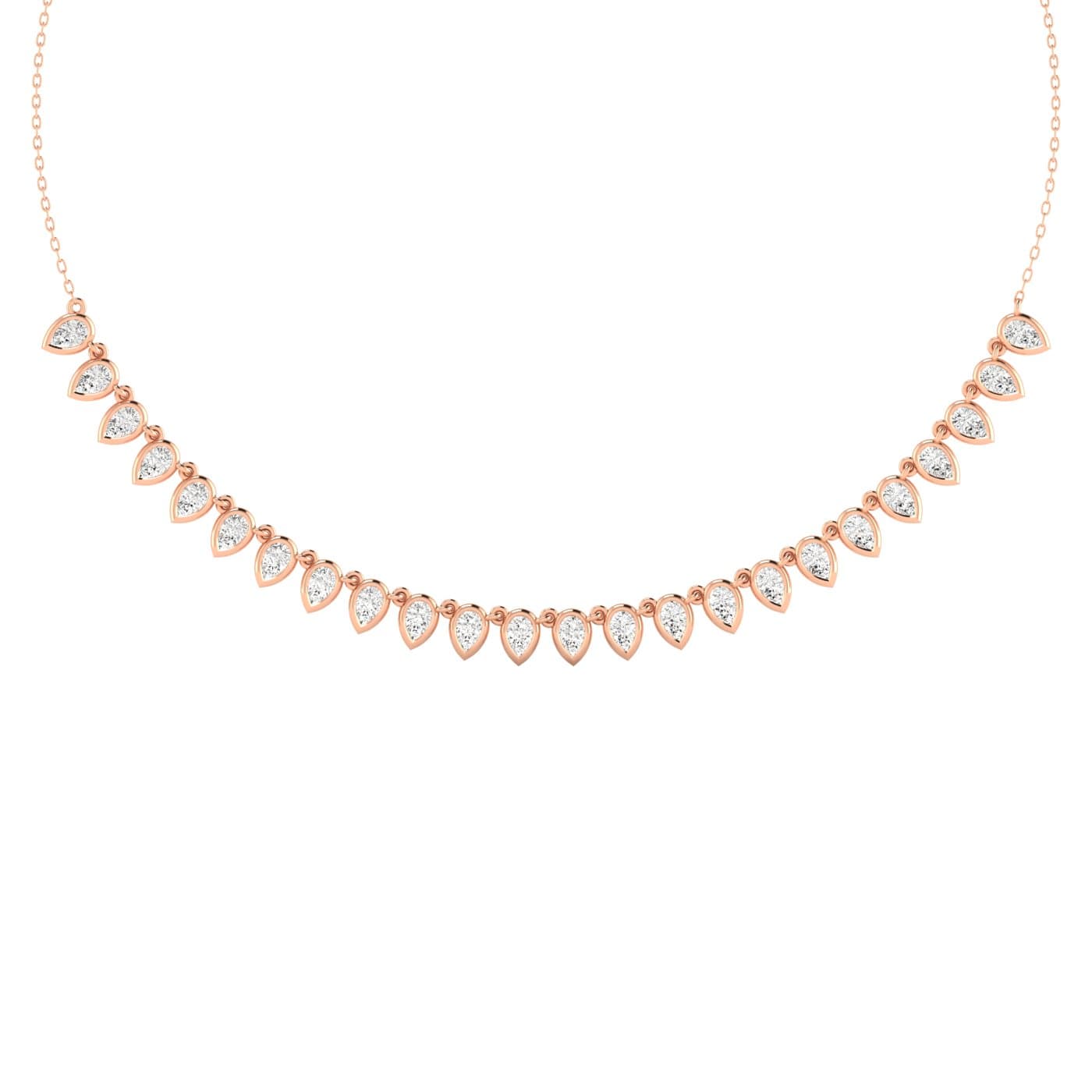 LGD Pear Necklace (6.3 ct. tw.), Front view in rose gold
