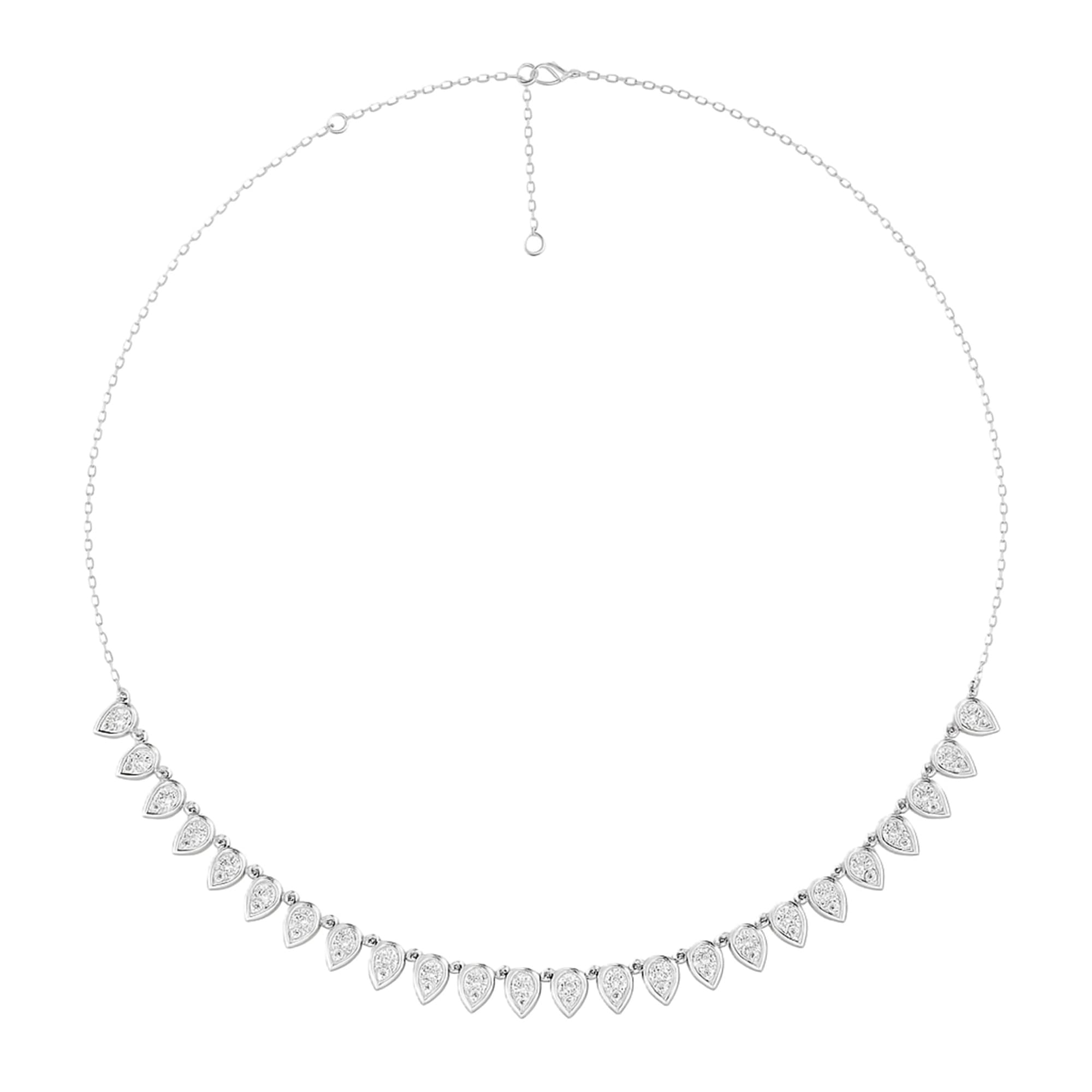 LGD Pear Necklace (6.3 ct. tw.), On hand view in white gold or platinum