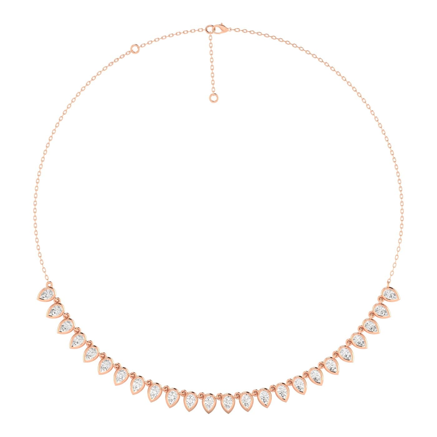 LGD Pear Necklace (6.3 ct. tw.), Side view in rose gold