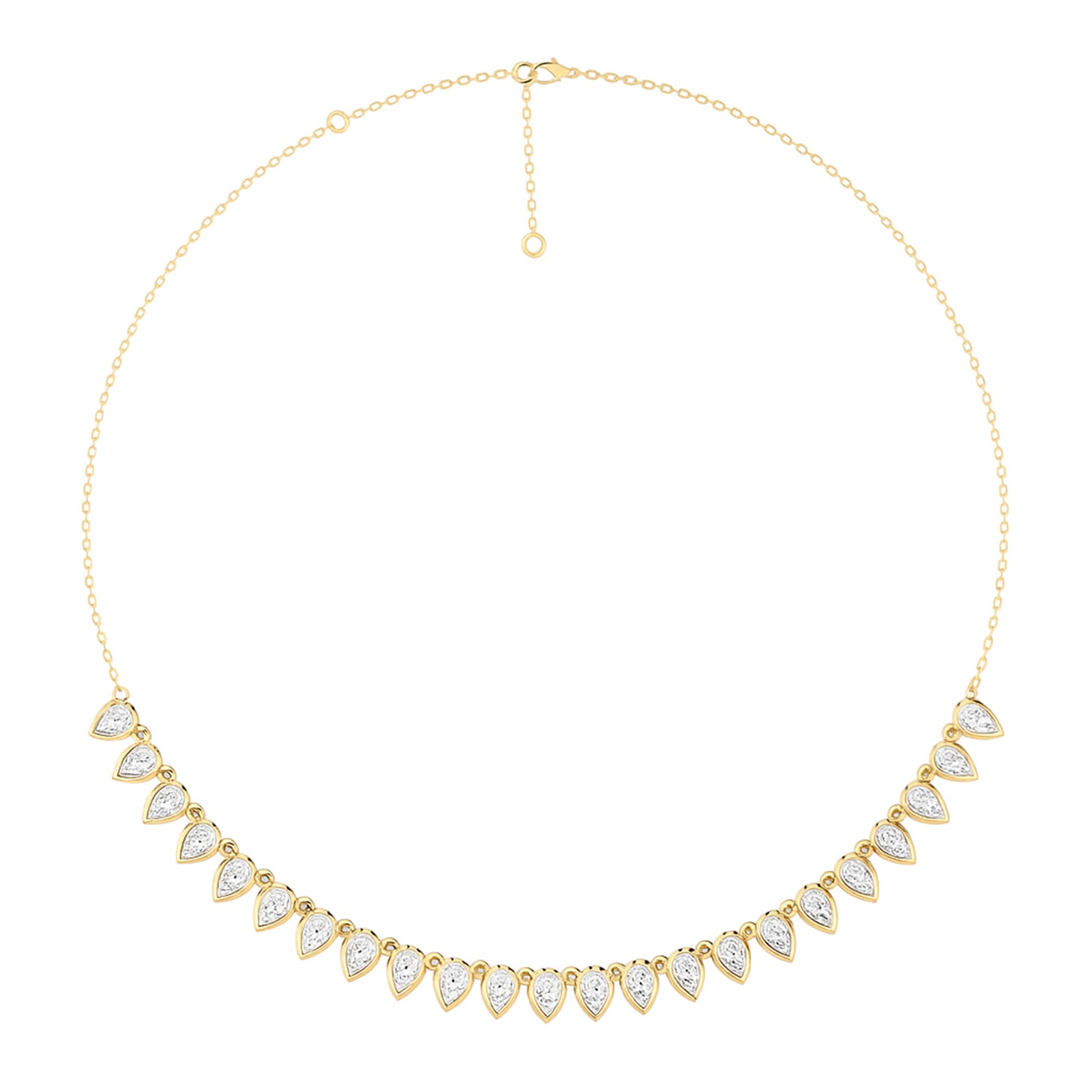 LGD Pear Necklace (6.3 ct. tw.), Top view in yellow gold
