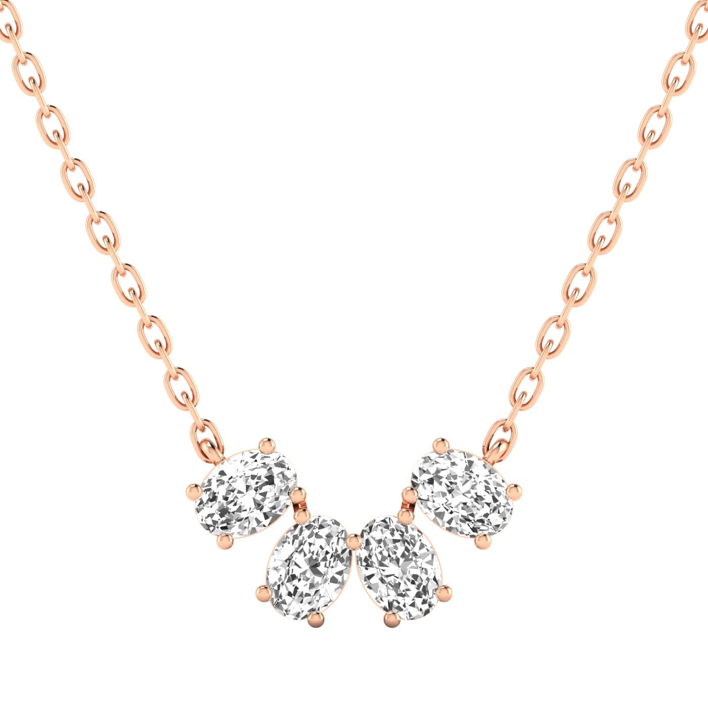LGD Oval Pendant w/ Chain (1 1/3 ct. tw.), Front view in rose gold