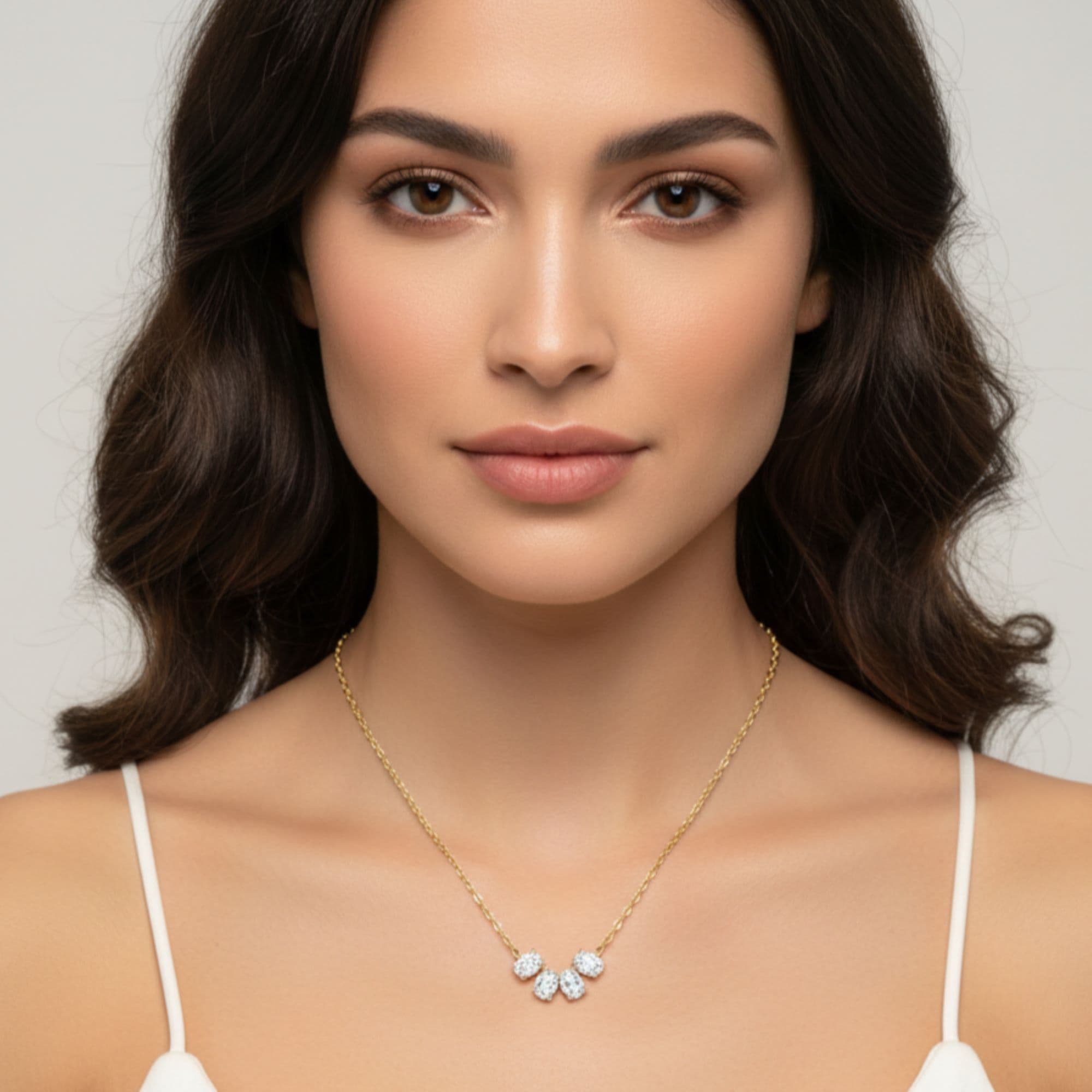 LGD Oval Pendant w/ Chain (1 1/3 ct. tw.), Angle view in yellow gold