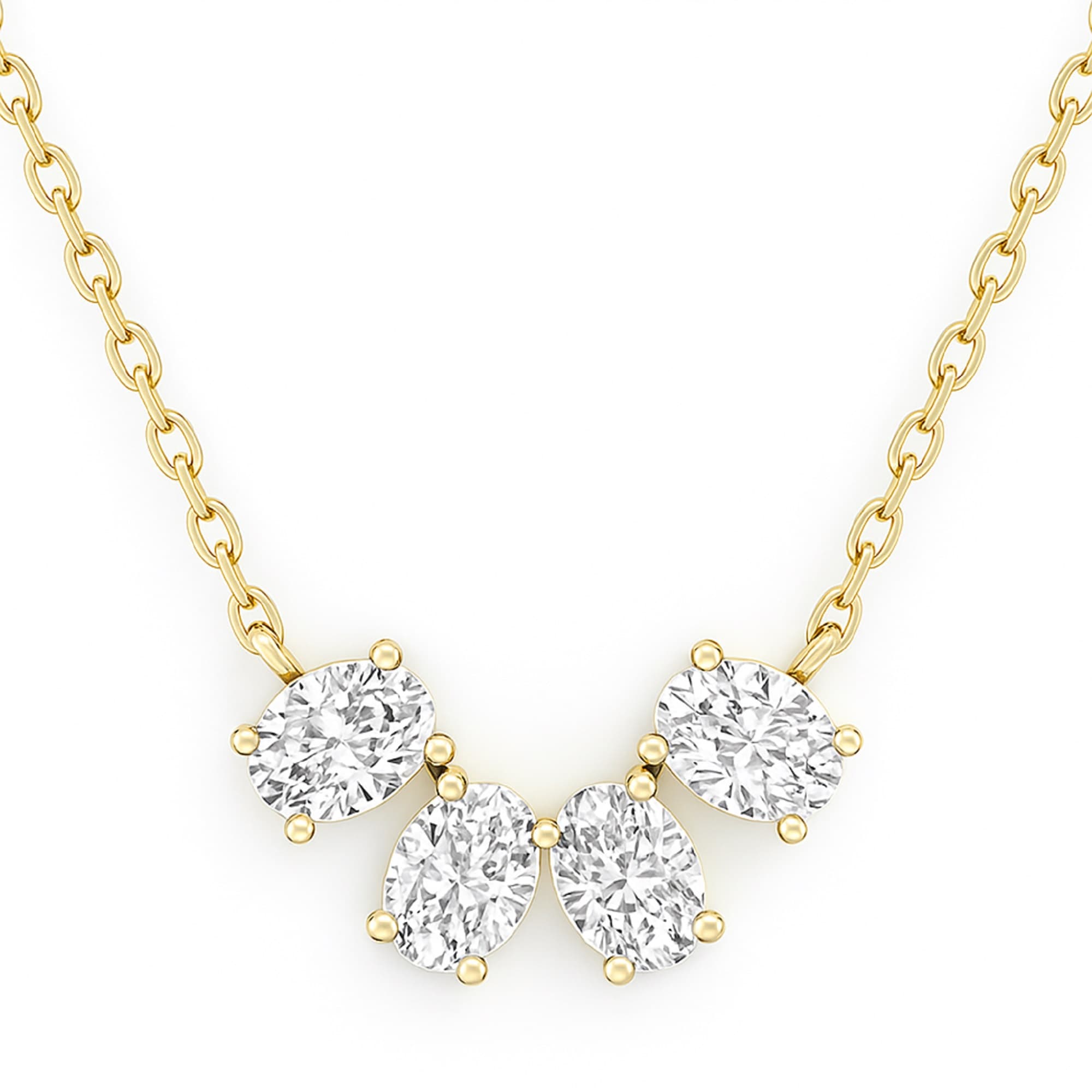 LGD Oval Pendant w/ Chain (1 1/3 ct. tw.), On hand view in yellow gold