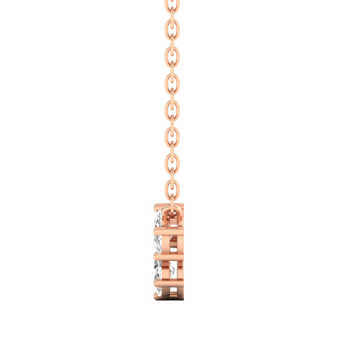 LGD Oval Pendant w/ Chain (1 1/3 ct. tw.), Side view in rose gold