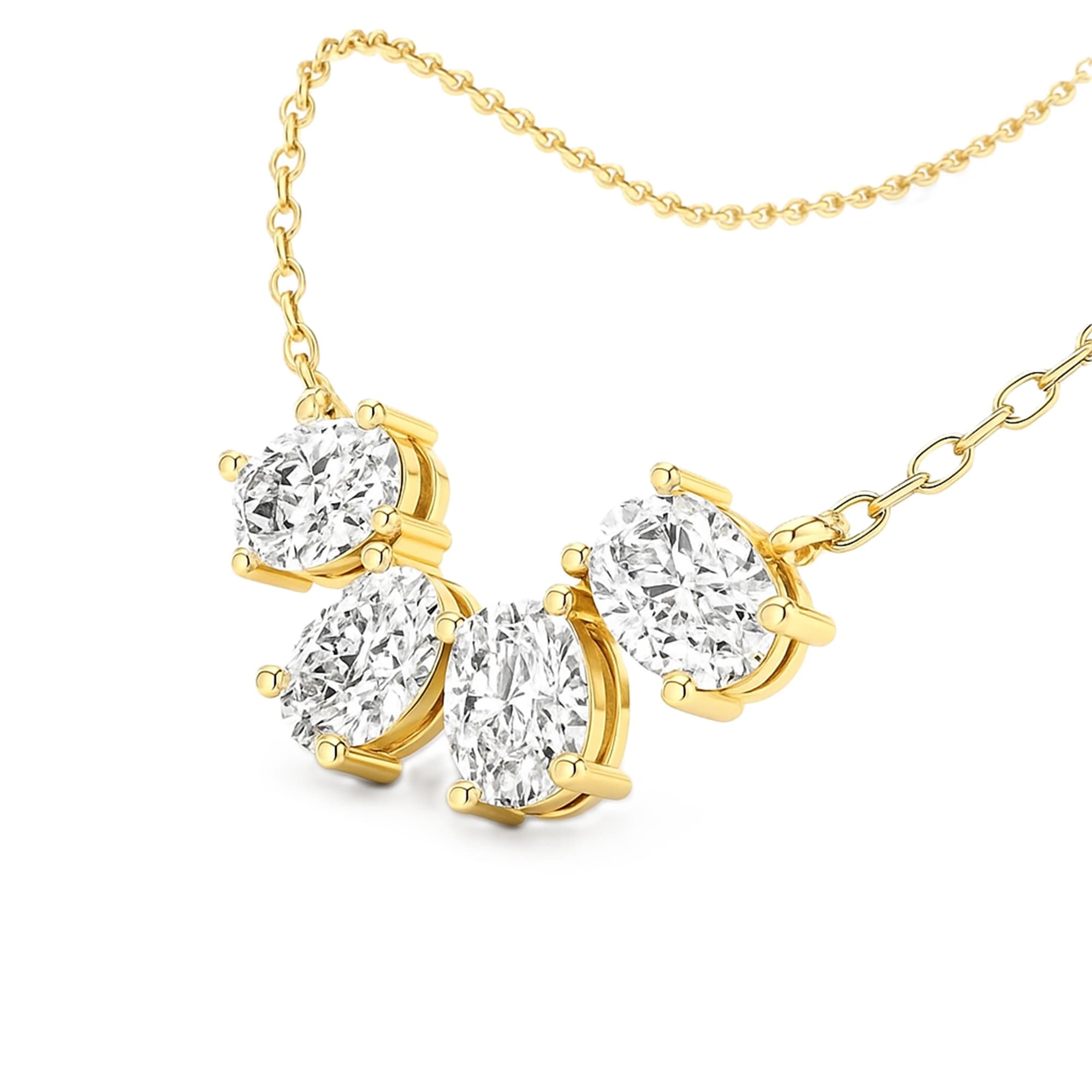 LGD Oval Pendant w/ Chain (1 1/3 ct. tw.), Top view in yellow gold