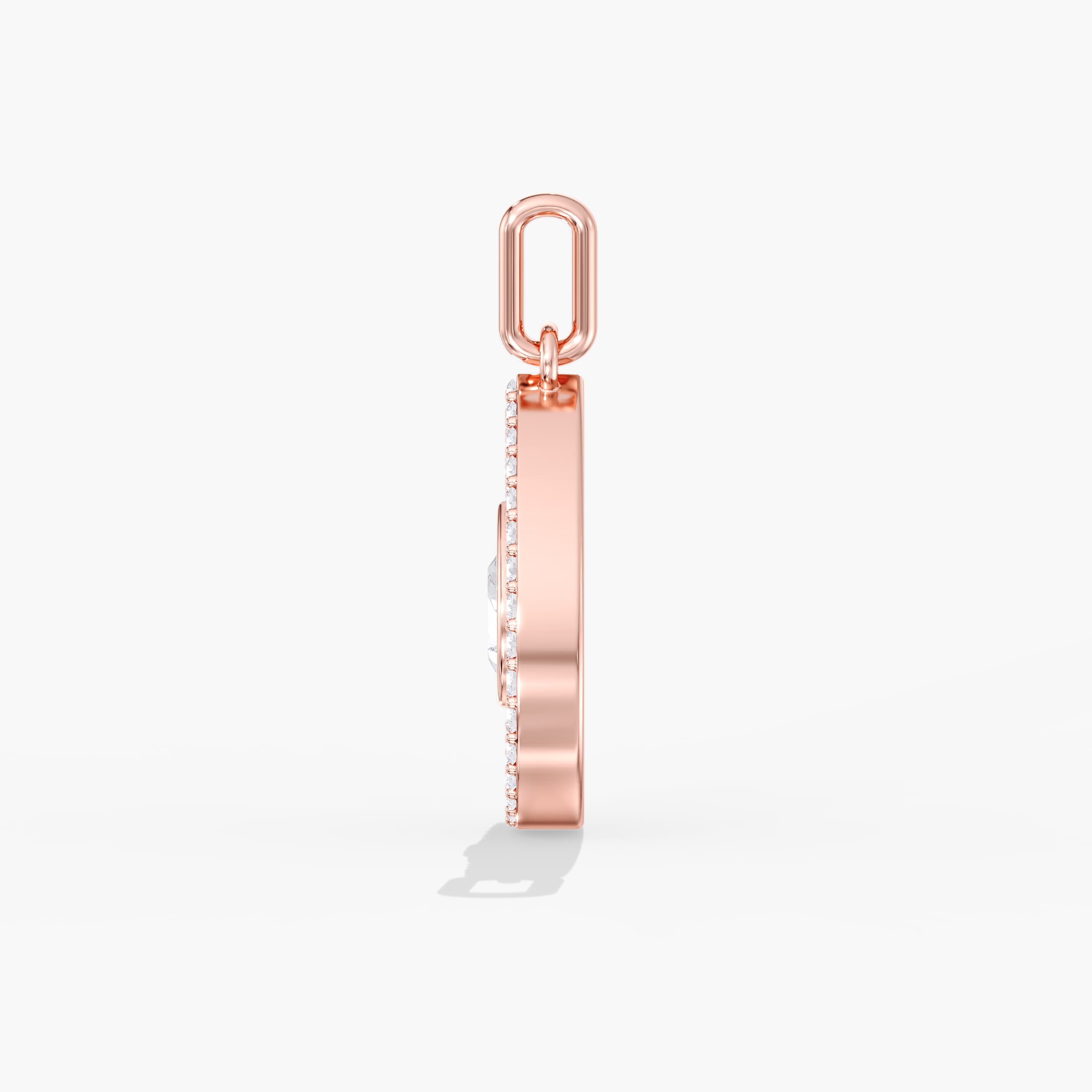 LGD Fluted Pear Halo Pendant (0.8 ct. tw.), Side view in rose gold