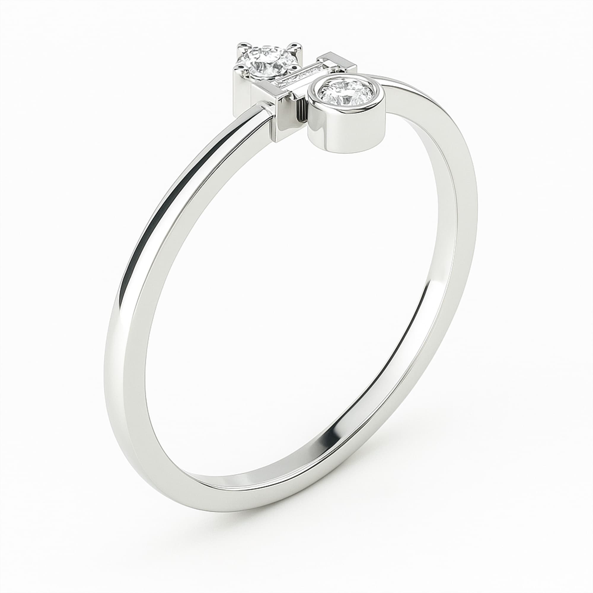 LGD Multi-Shape 3-Stone Ring (0.2 ct. tw.), Top view in white gold or platinum