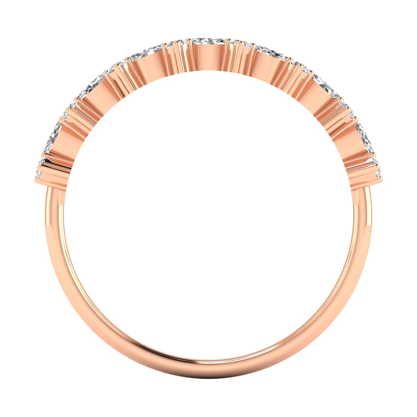 LGD Marquise & Round Ring (0.4 ct. tw.), Side view in rose gold