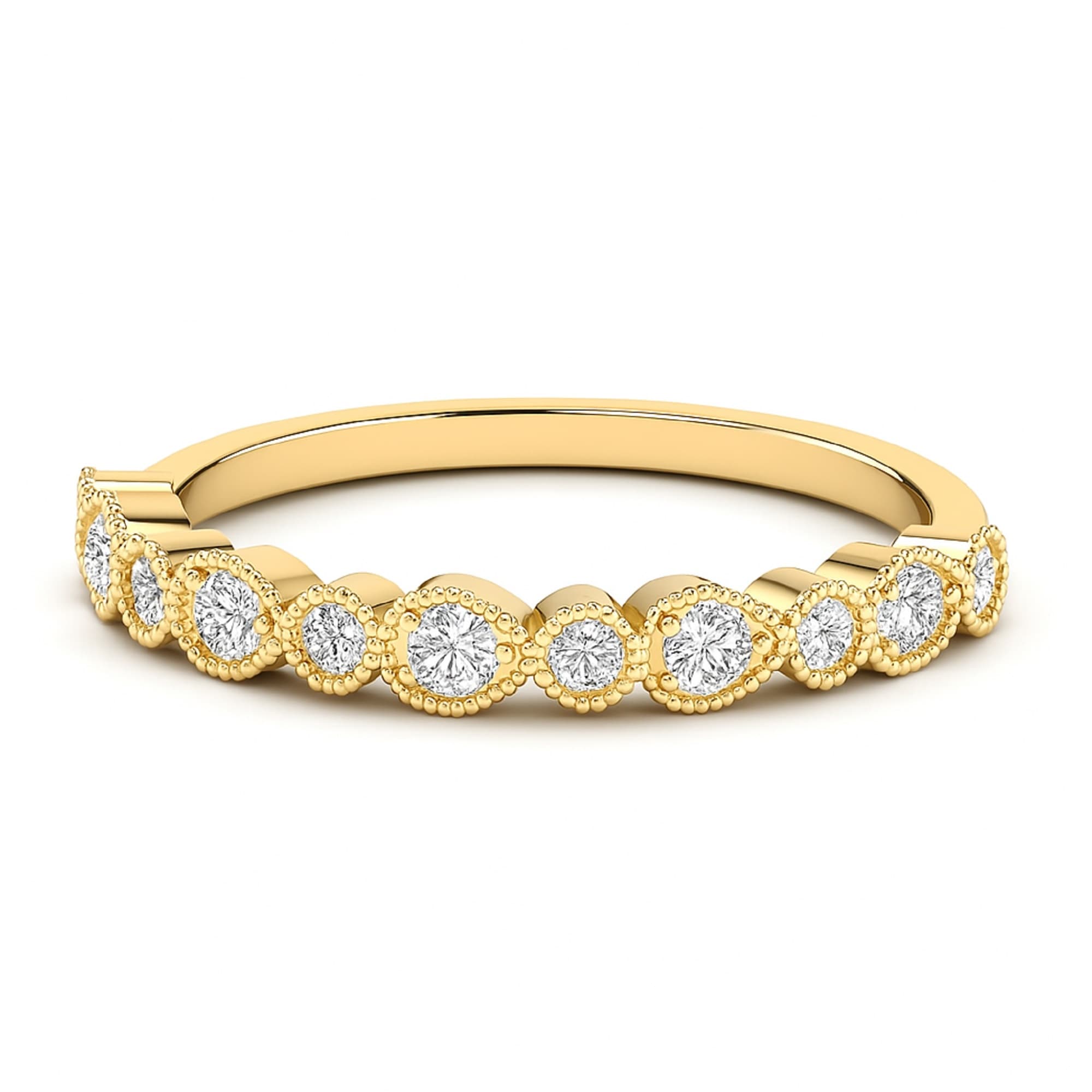 LGD Milgrain Fashion Ring (1/2 ct. tw.), On hand view in yellow gold