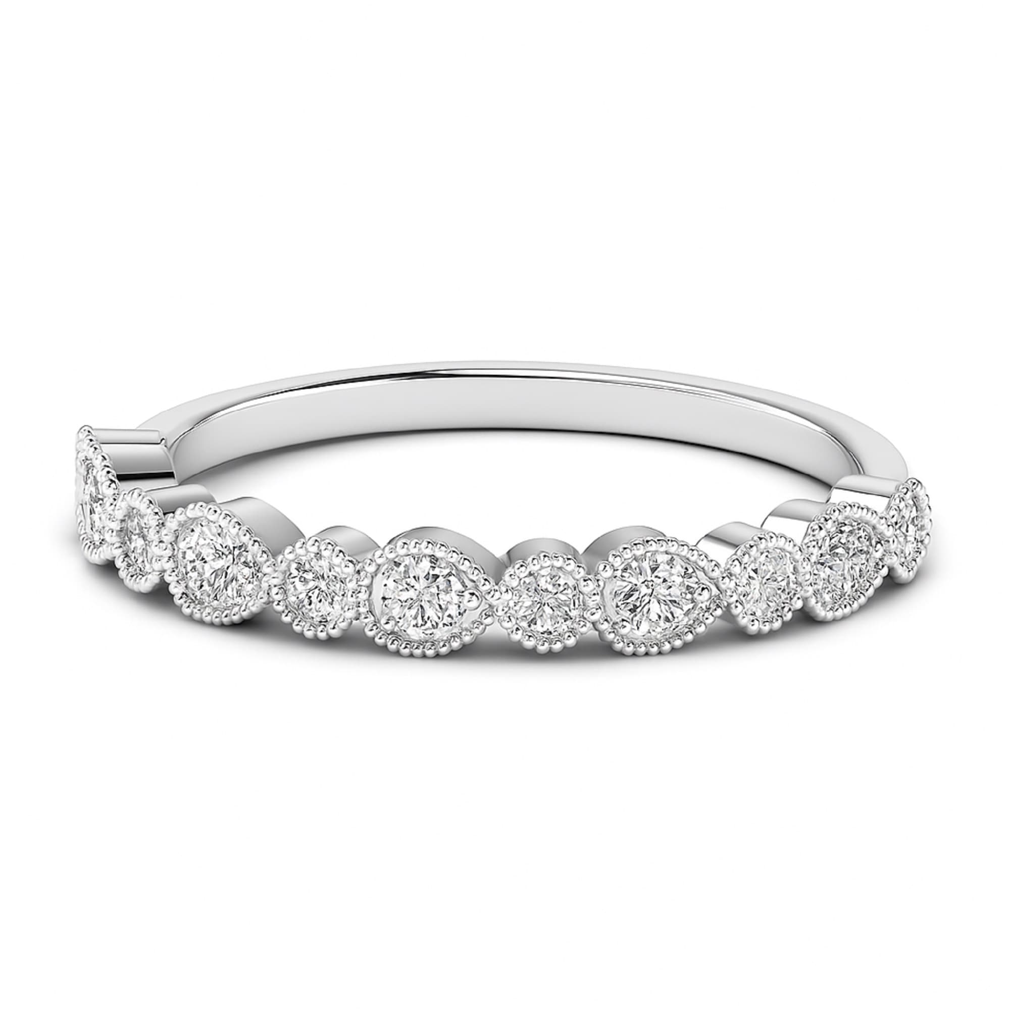 LGD Milgrain Fashion Ring (1/2 ct. tw.), On hand view in white gold or platinum