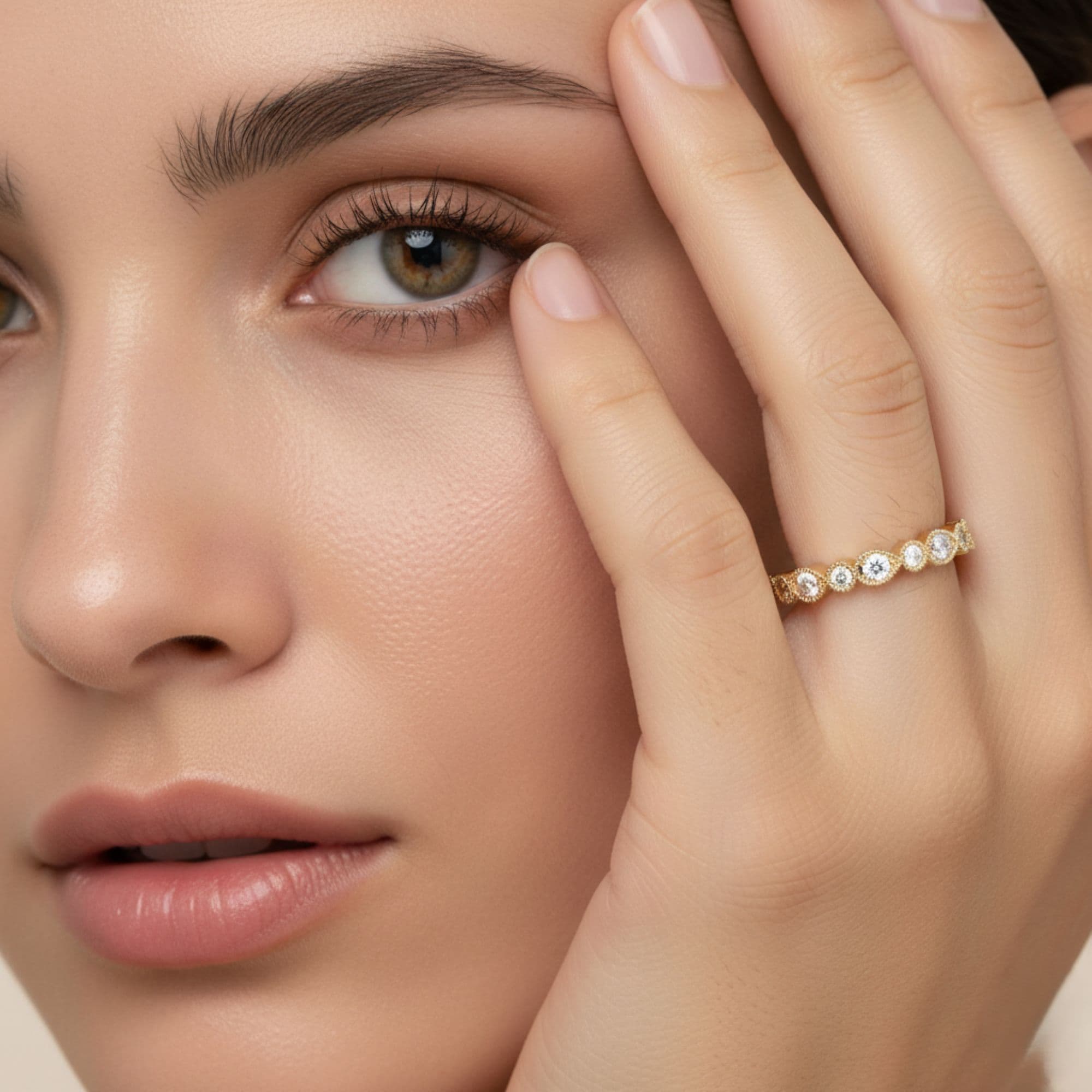 LGD Milgrain Fashion Ring (1/2 ct. tw.), Side view in yellow gold