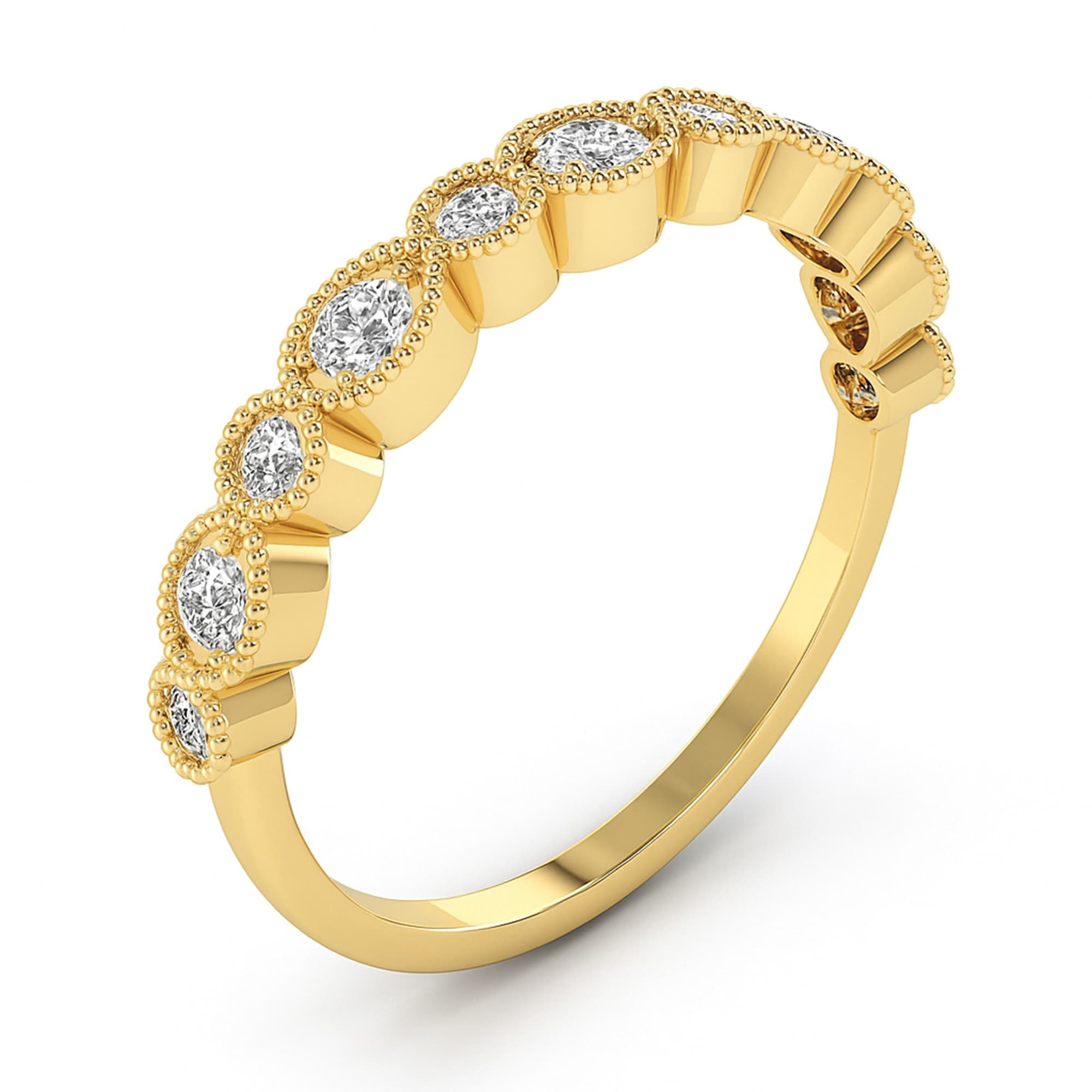 LGD Milgrain Fashion Ring (1/2 ct. tw.), Top view in yellow gold