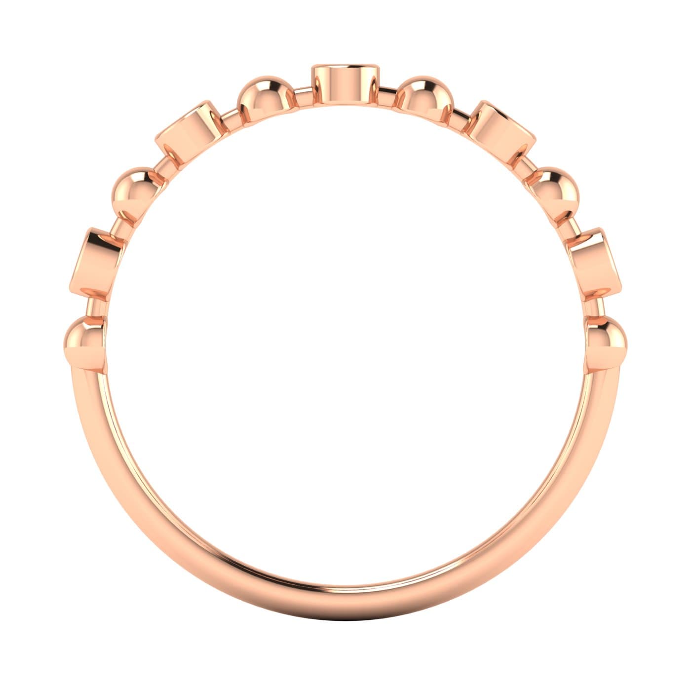Alternating Bead & Lab Diamond Ring (1/4 ct. tw.), Side view in rose gold