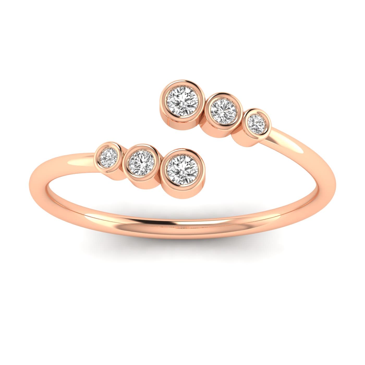 LGD Bypass Ring (1/8 ct. tw.), Front view in rose gold