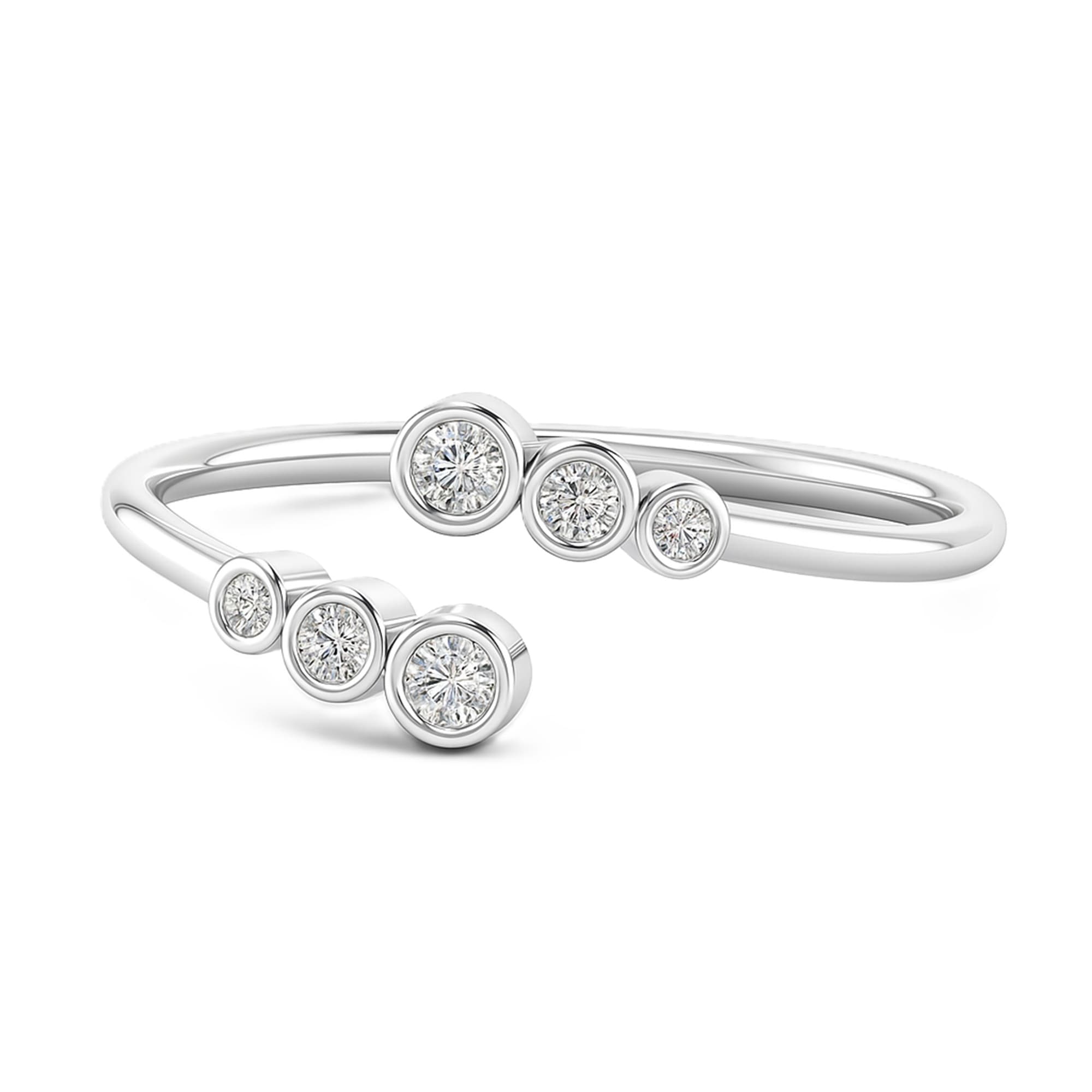 LGD Bypass Ring (1/8 ct. tw.), On hand view in white gold or platinum