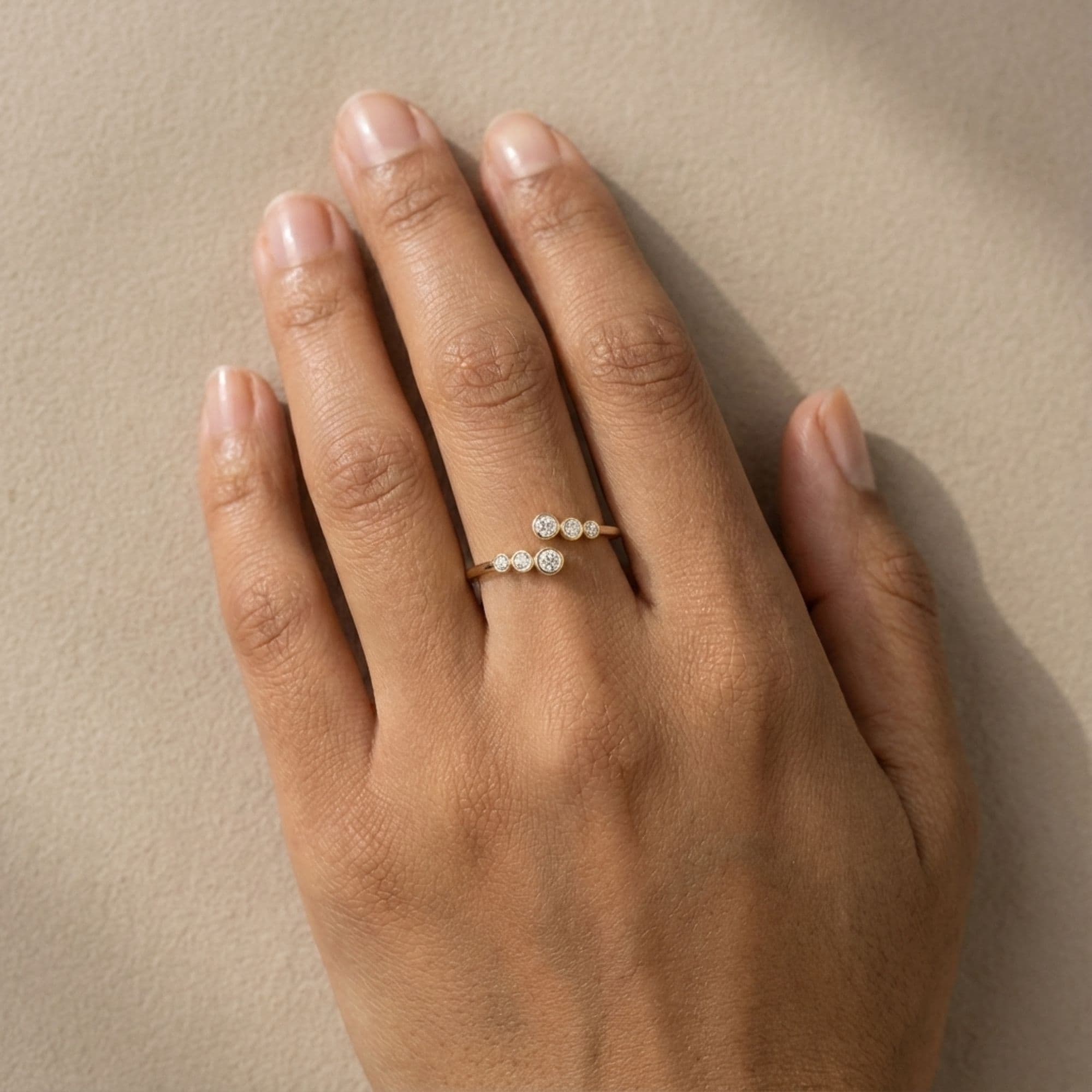 LGD Bypass Ring (1/8 ct. tw.), Side view in yellow gold