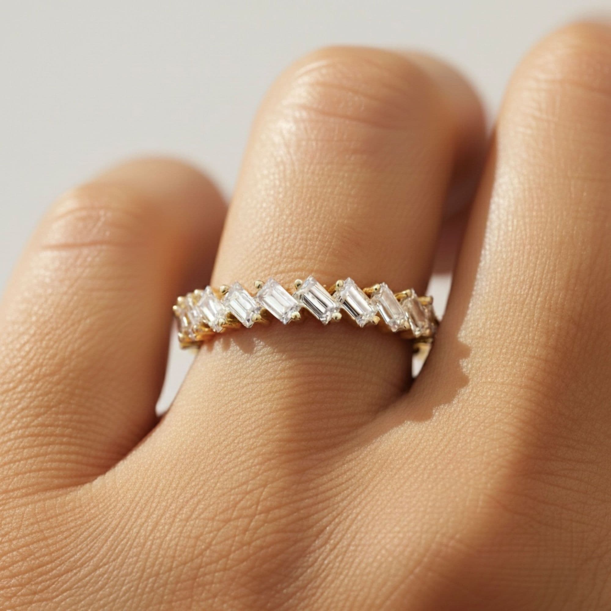 LGD Baguette Ring (1/2 ct. tw.), Front view in yellow gold
