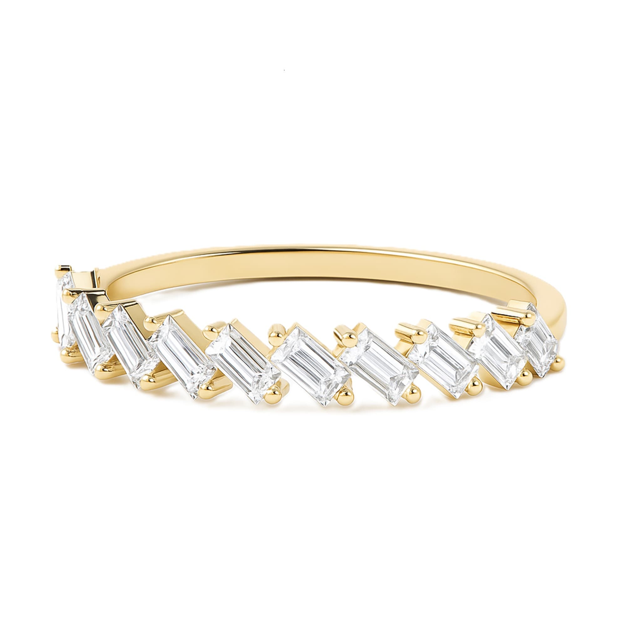 LGD Baguette Ring (1/2 ct. tw.), On hand view in yellow gold